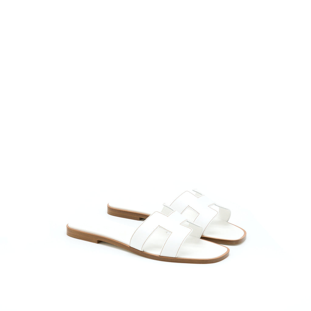 HERMES ORAN SANDAL BLANC