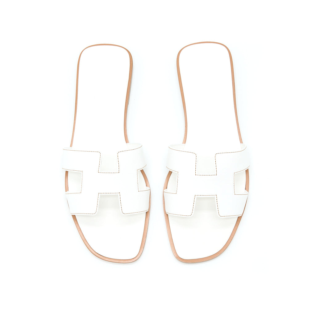 HERMES ORAN SANDAL BLANC