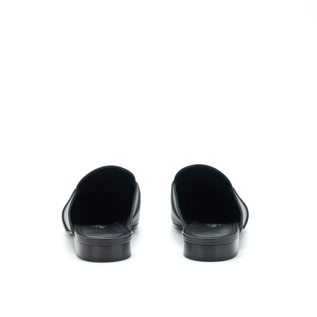 HERMES MULES BLACK GHW