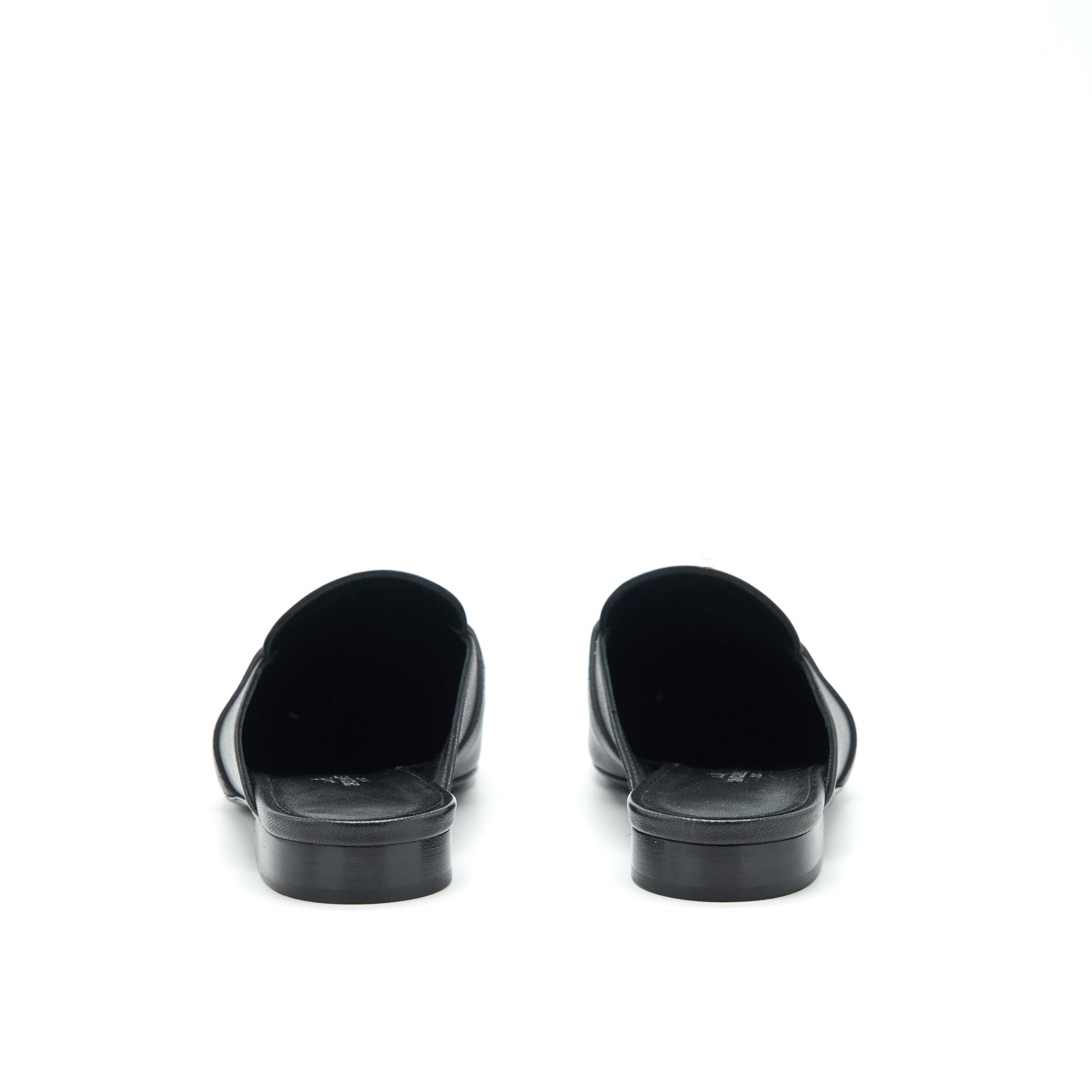 HERMES MULES BLACK GHW
