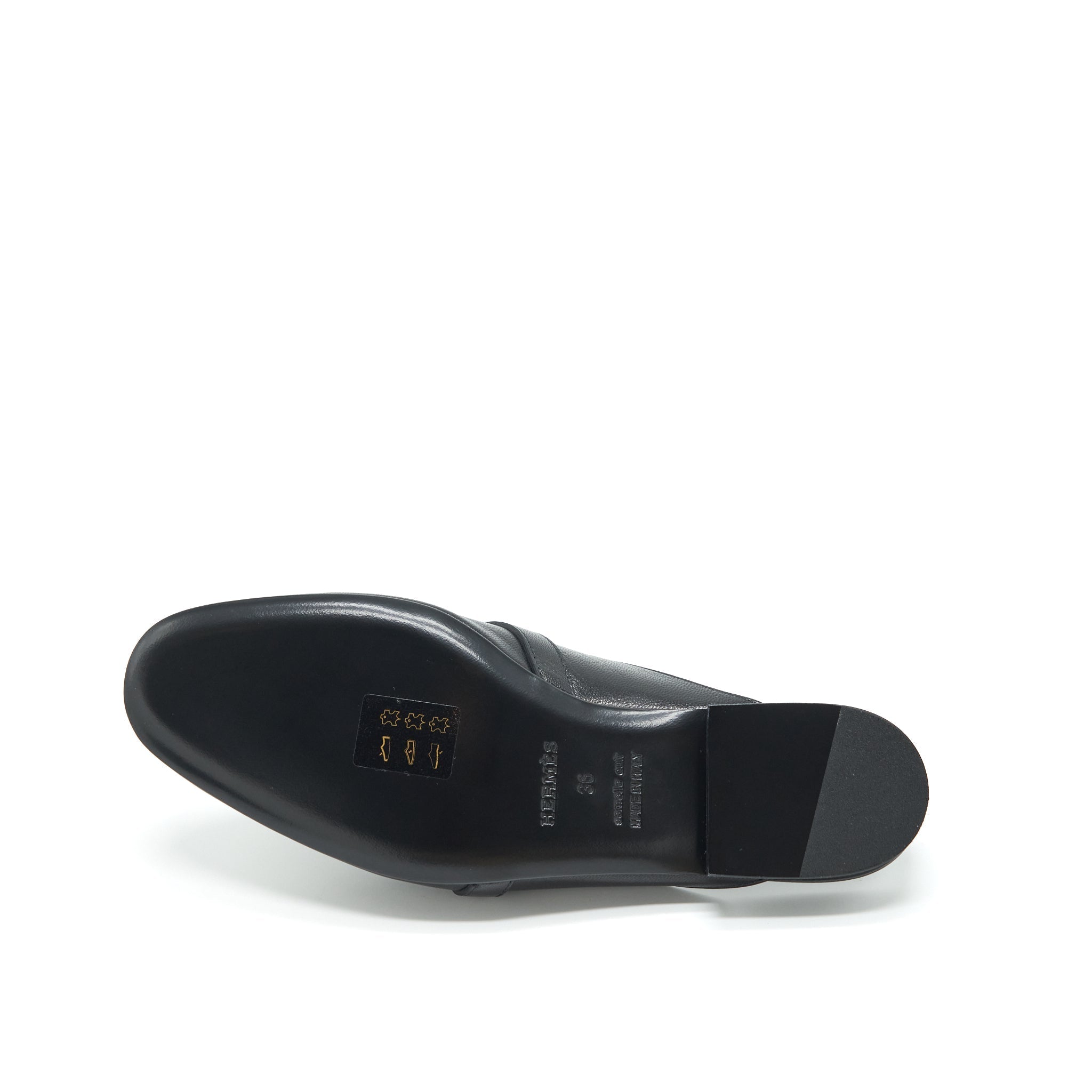 HERMES MULES BLACK GHW