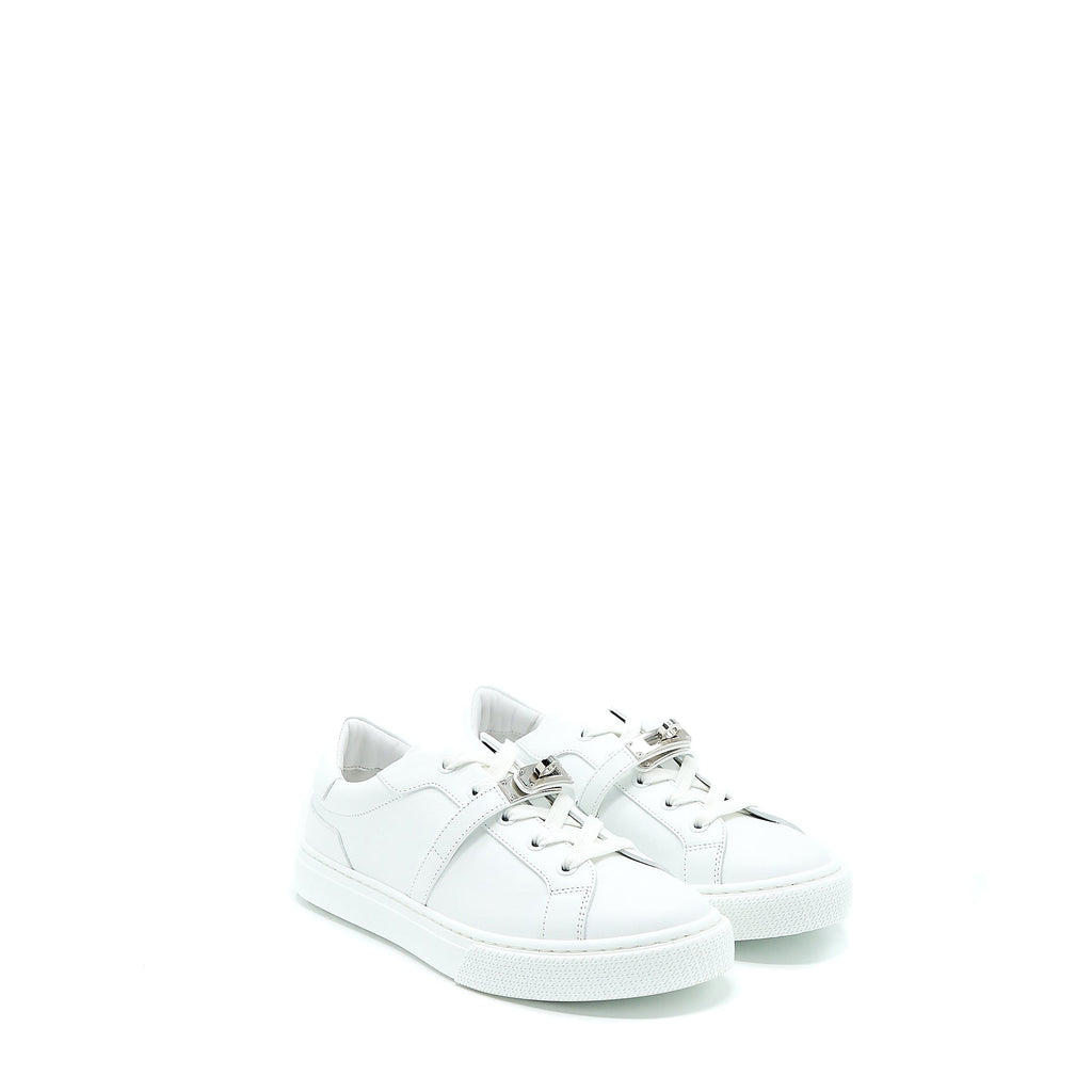 HERMES DAY SNEAKERS CALFSKIN WHITE SHW