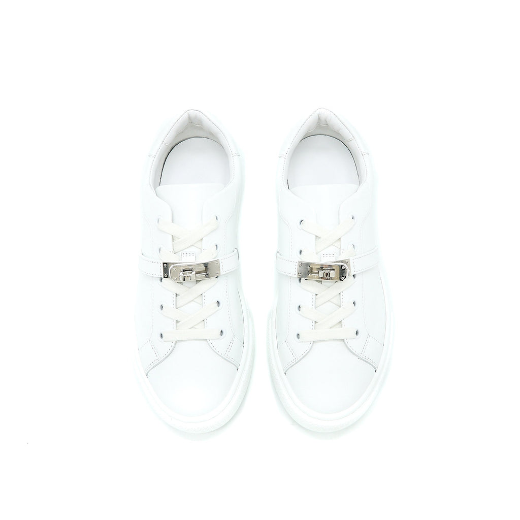 HERMES DAY SNEAKERS CALFSKIN WHITE SHW