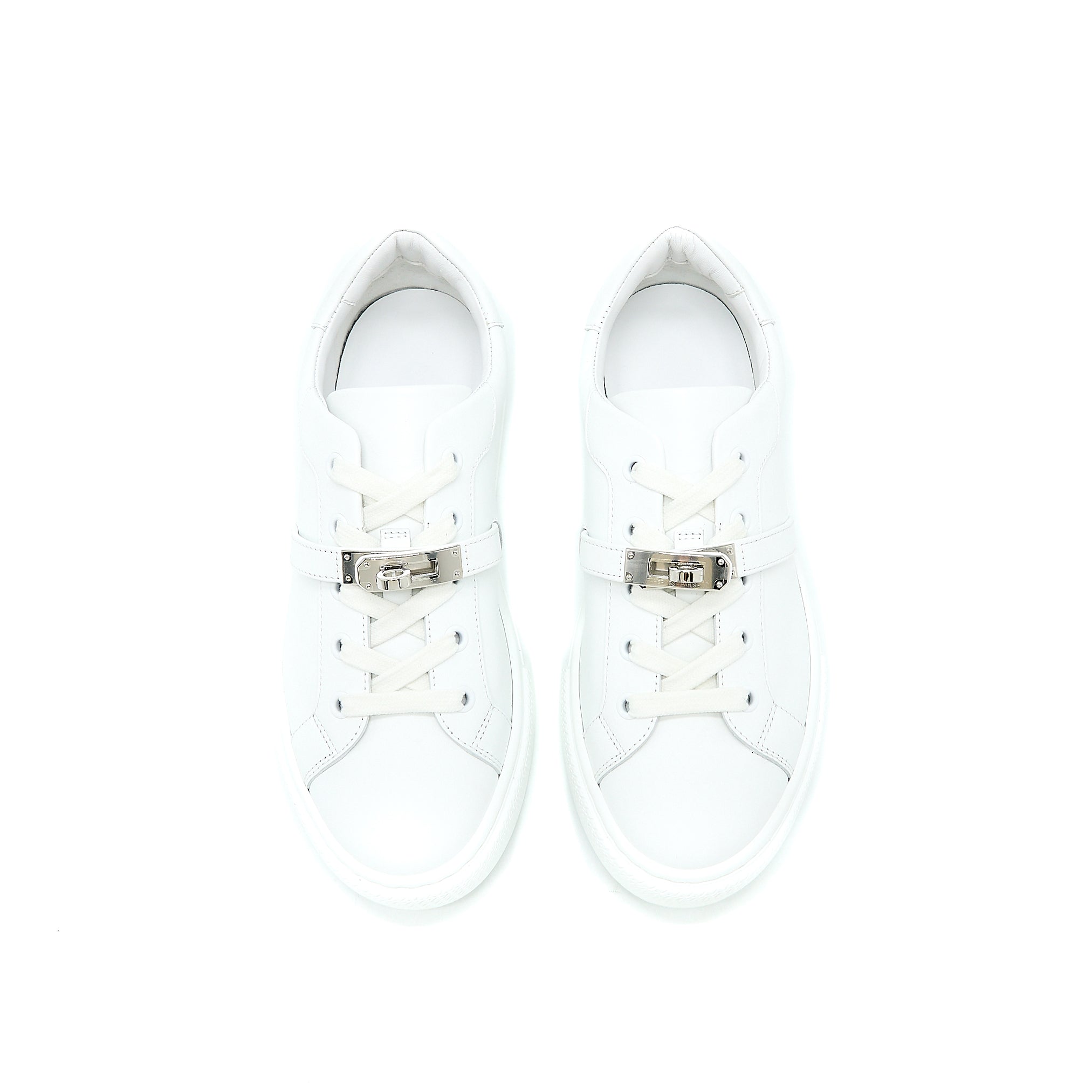 HERMES DAY SNEAKERS CALFSKIN WHITE SHW