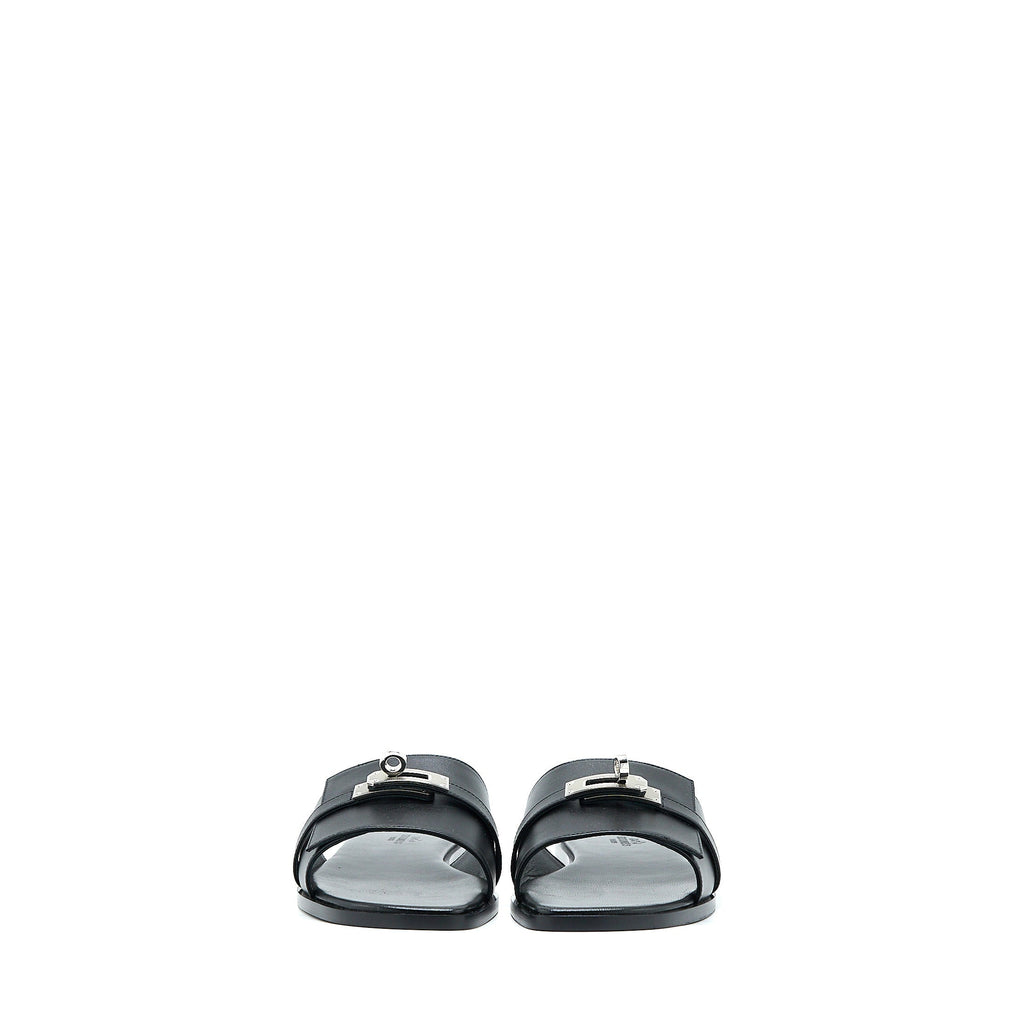 HERMES GUILIA SANDAL CALFSKIN BLACK SHW