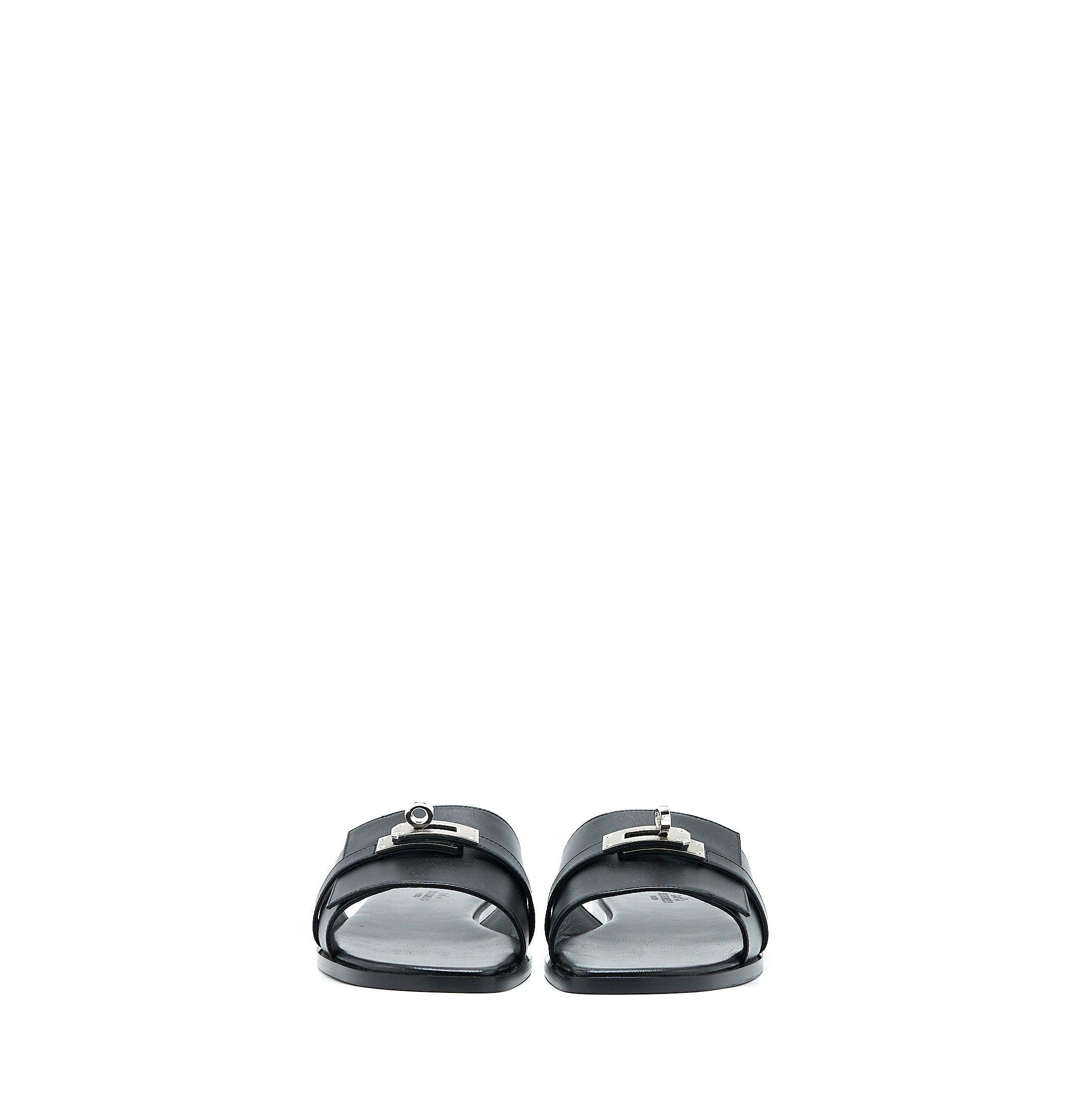 HERMES GUILIA SANDAL CALFSKIN BLACK SHW