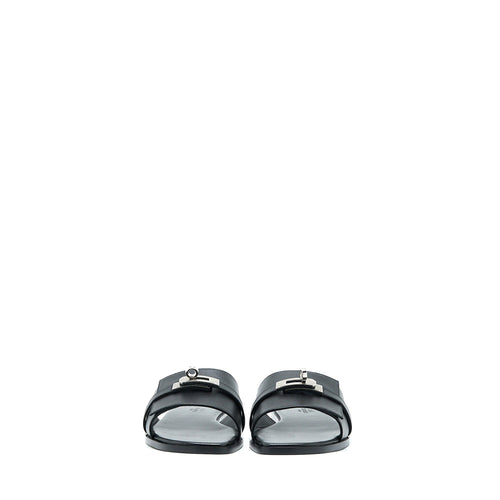 HERMES GUILIA SANDAL CALFSKIN BLACK SHW