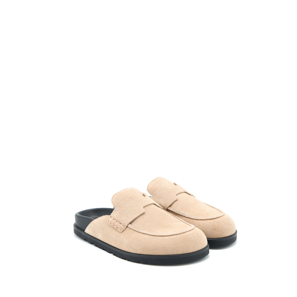 HERMES FEMME GO MULES BEIGE NUDE