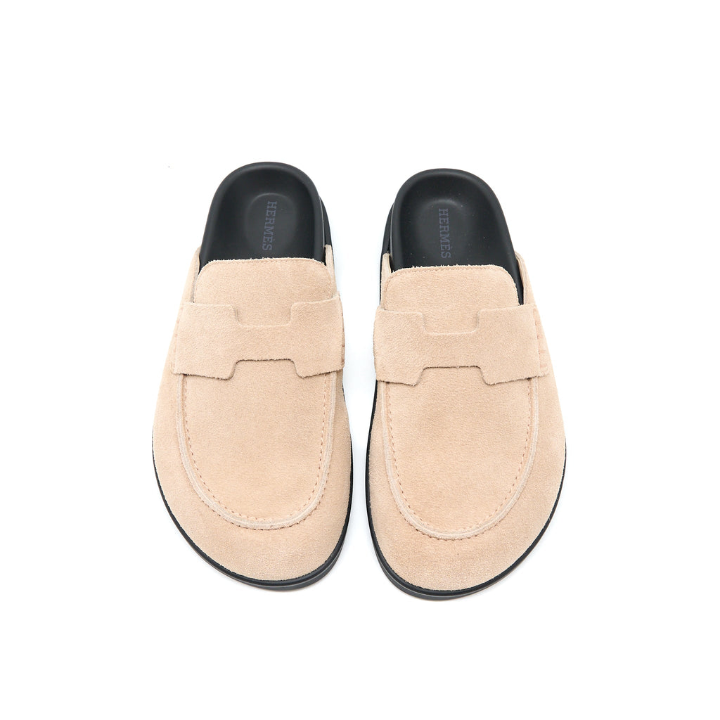 HERMES FEMME GO MULES BEIGE NUDE