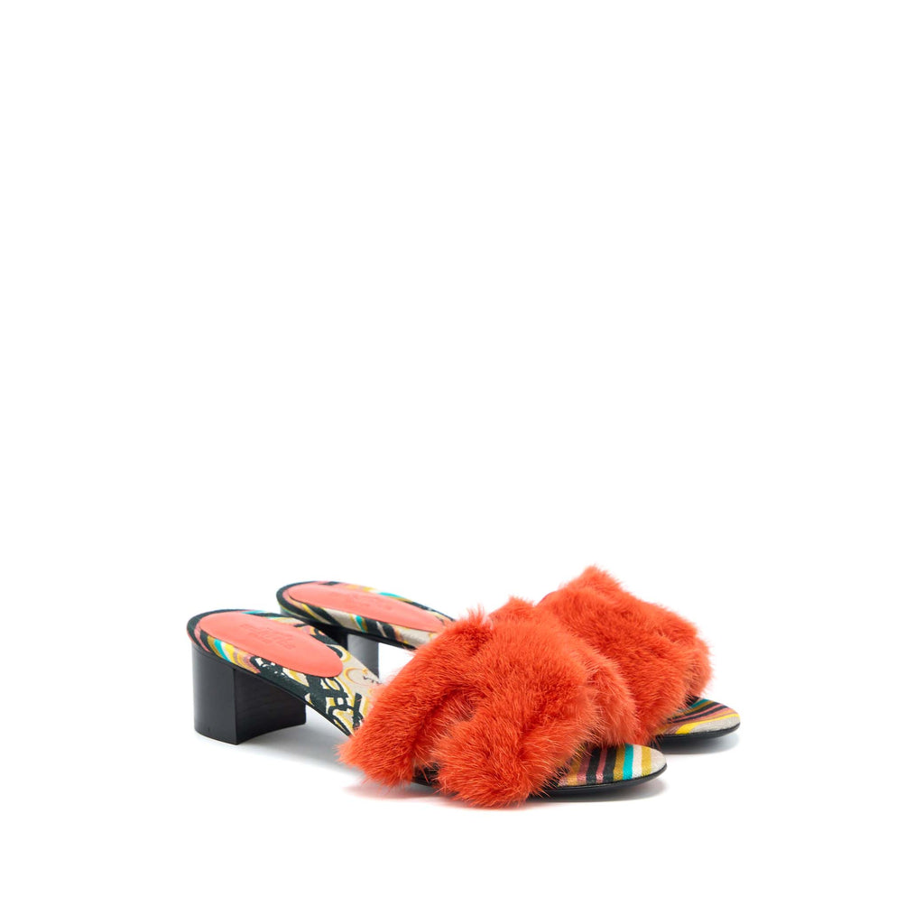 HERMES ORAN MINK SANDAL ORANGE/MULTICOLOUR