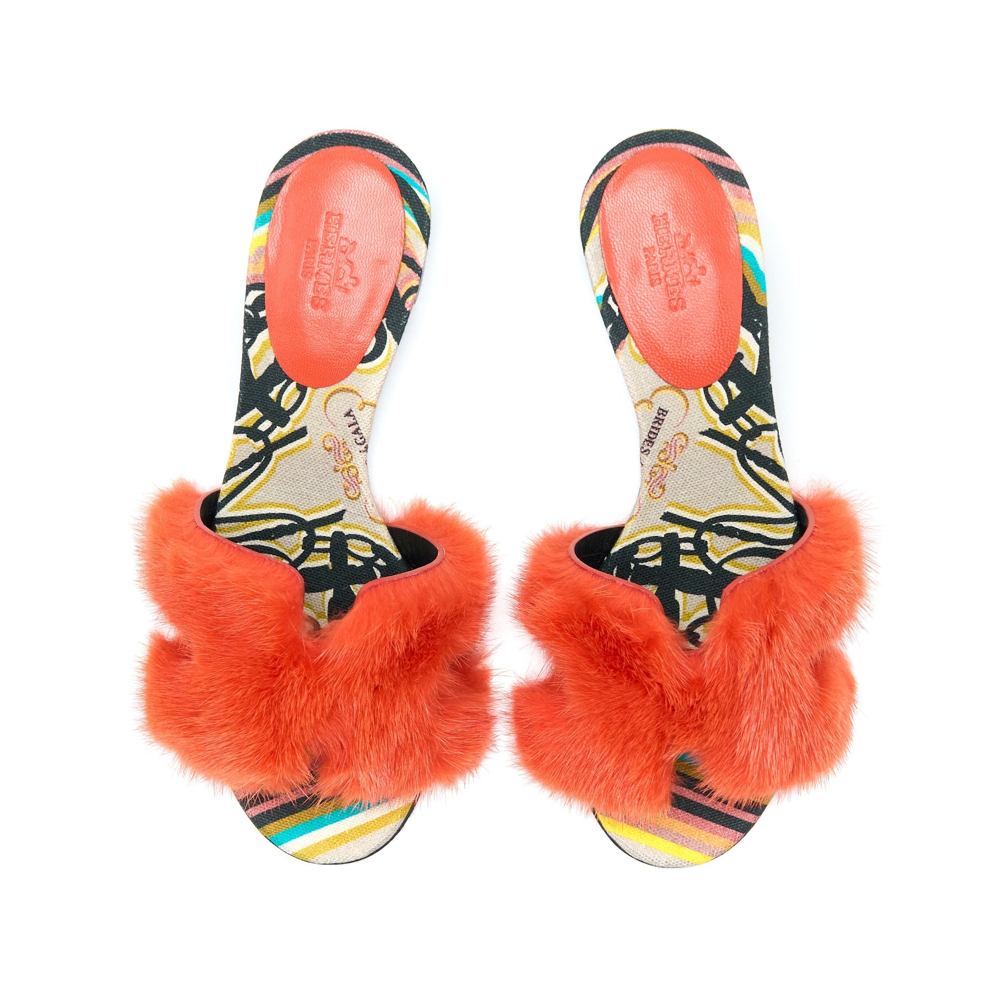 HERMES ORAN MINK SANDAL ORANGE/MULTICOLOUR