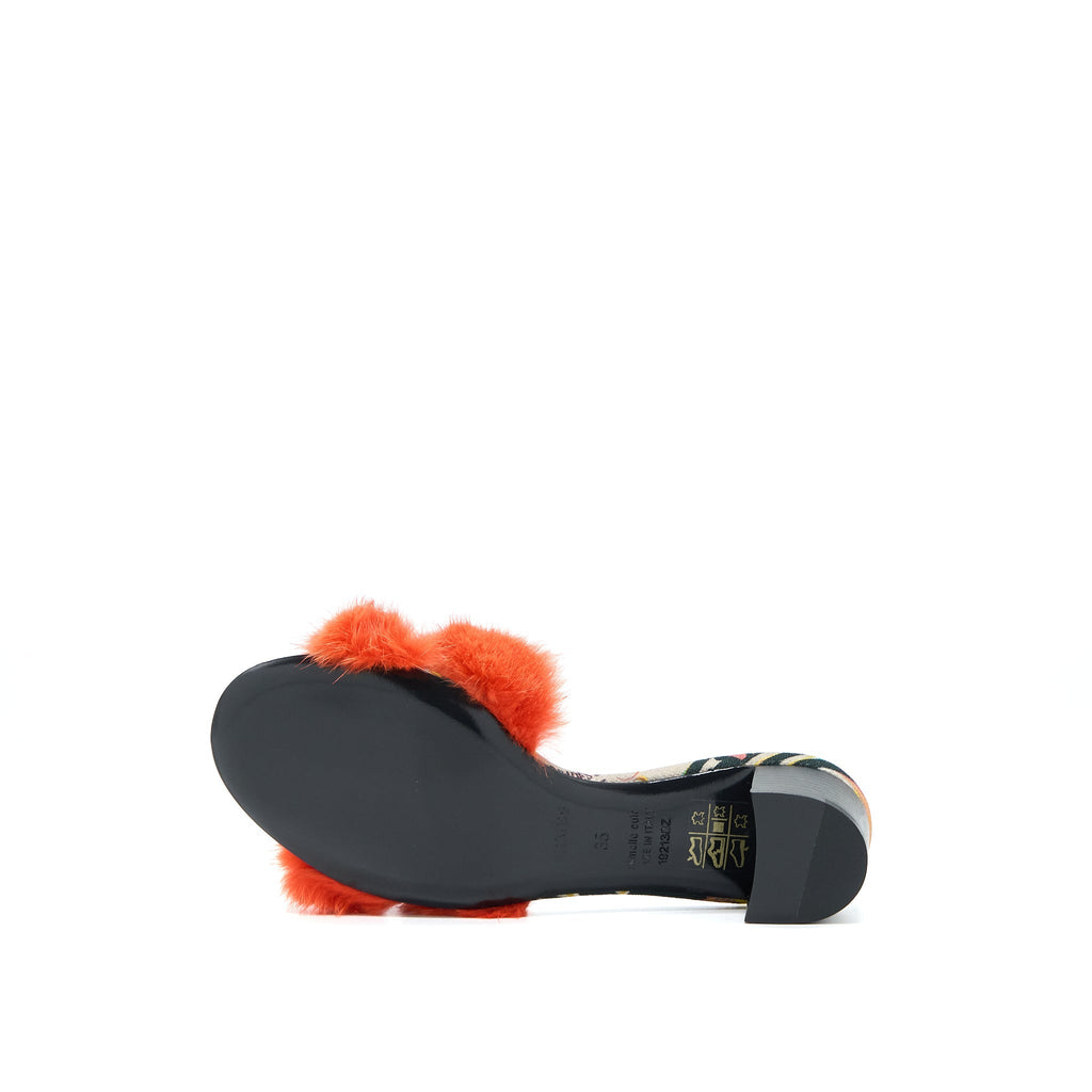 HERMES ORAN MINK SANDAL ORANGE/MULTICOLOUR