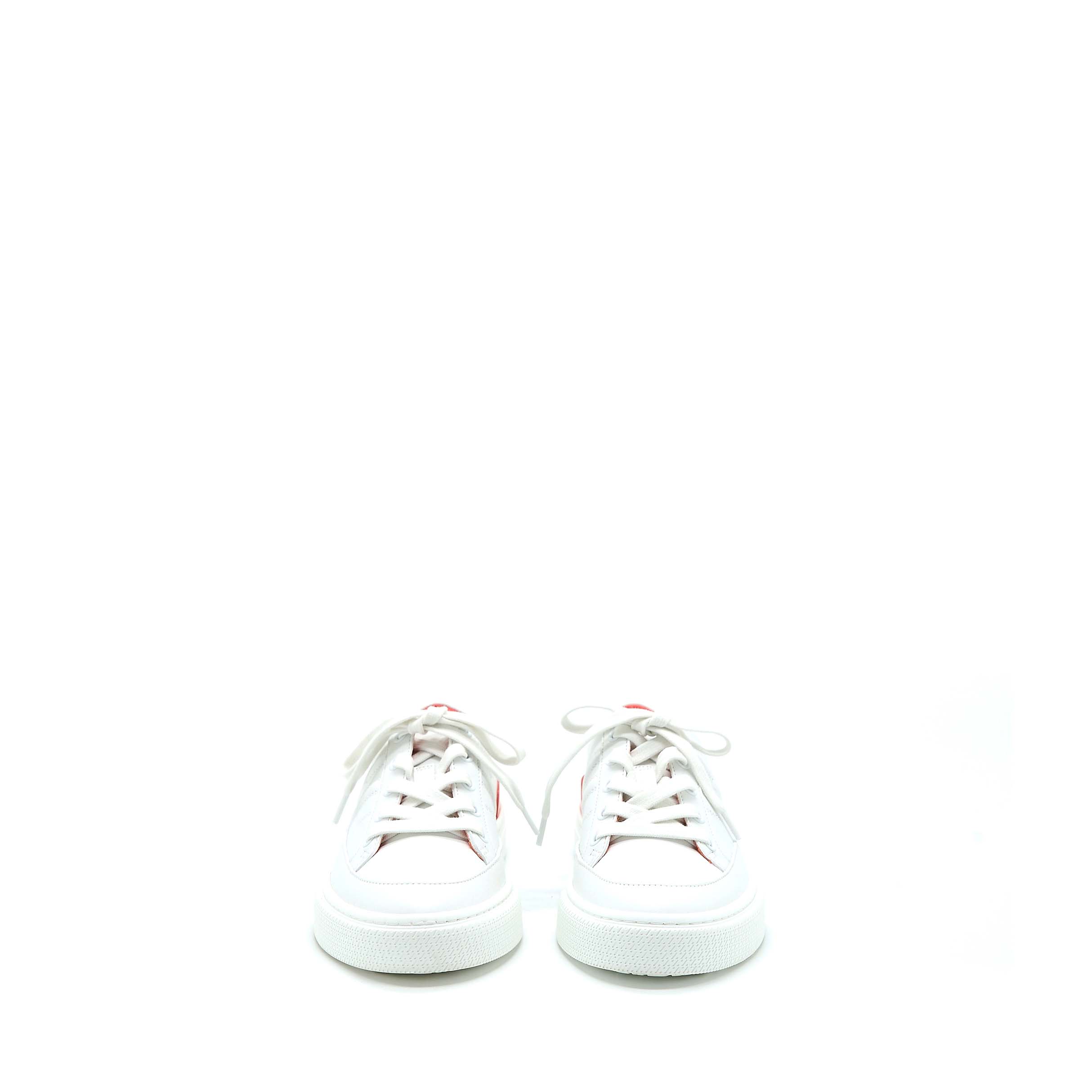HERMES FEMME DEEP SNEAKER BLANC/ROUGE JAI
