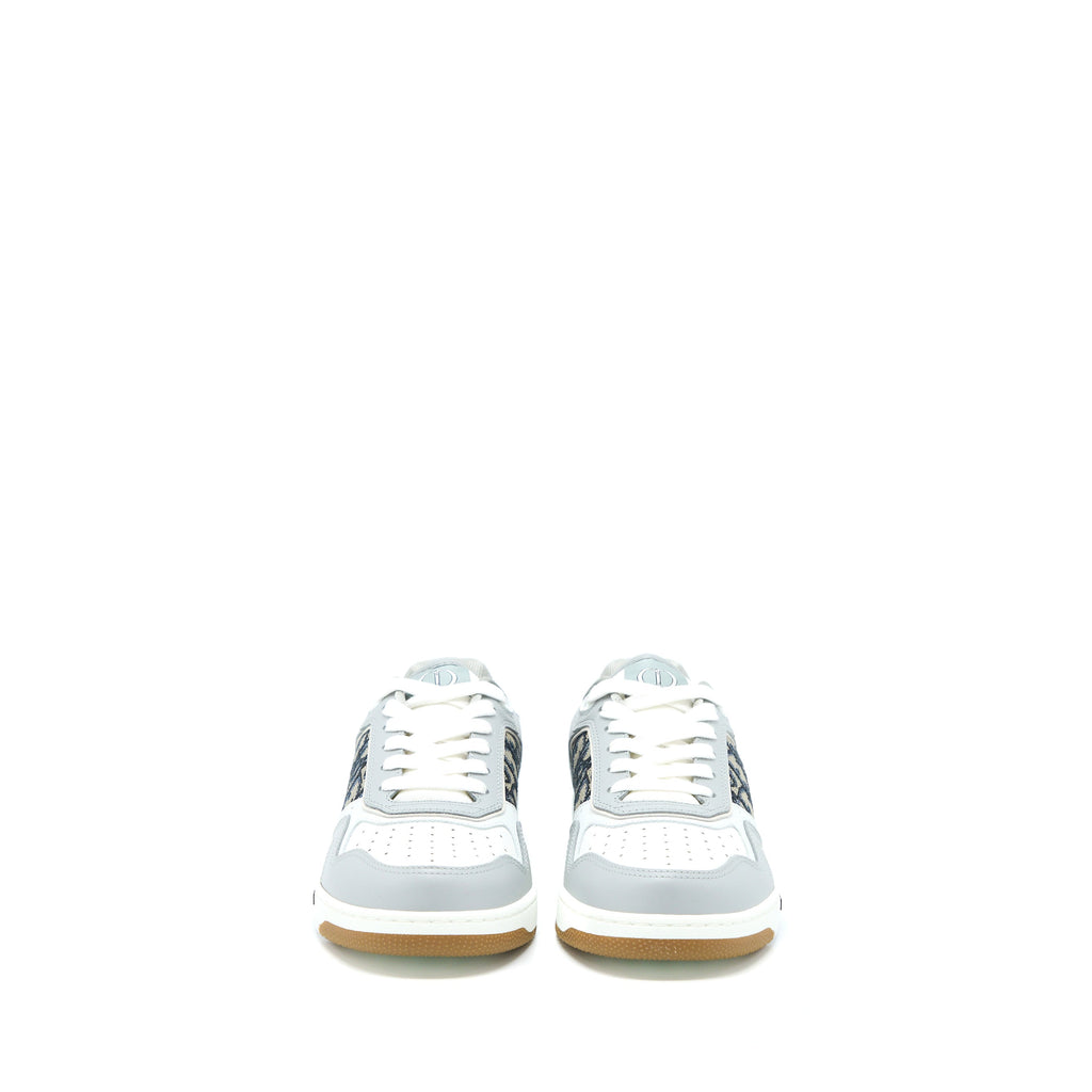 DIOR B27 LOW-TOP SNEAKER CALFSKIN/OBLIQUE JACQUARD BEIGE/BLUE/GREY