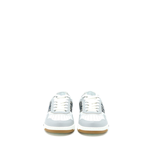 DIOR B27 LOW-TOP SNEAKER CALFSKIN/OBLIQUE JACQUARD BEIGE/BLUE/GREY