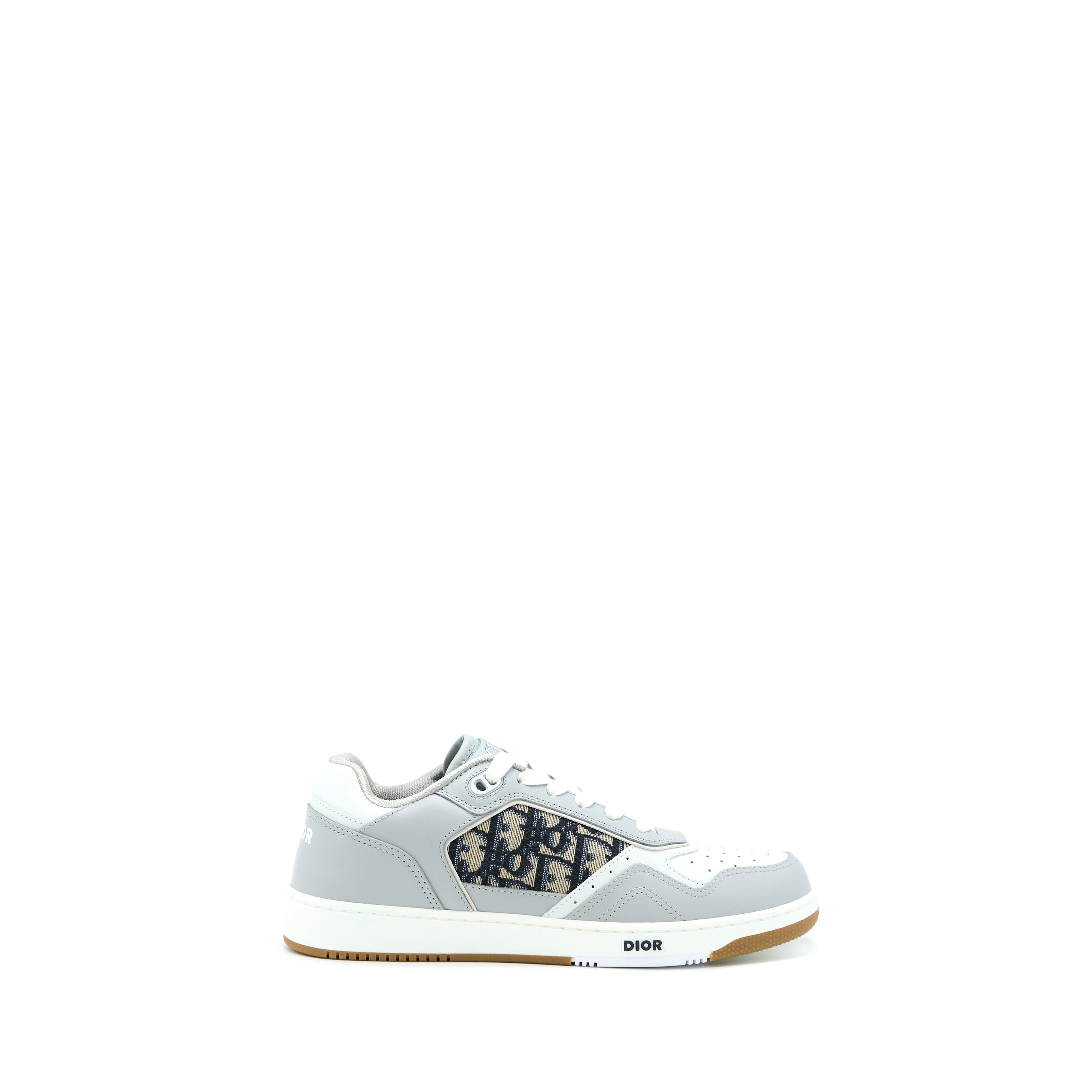 DIOR B27 LOW-TOP SNEAKER CALFSKIN/OBLIQUE JACQUARD BEIGE/BLUE/GREY