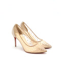 CHRISTIAN LOUBOUTIN CRYSTAL BEIGE HIGH HEEL