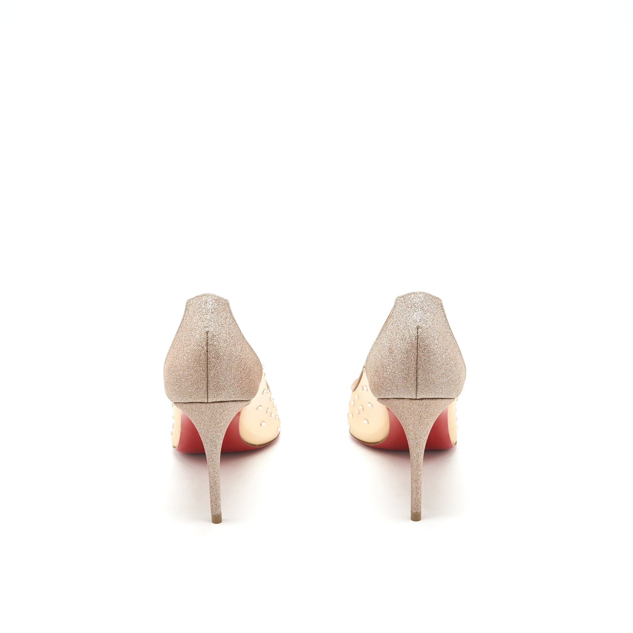 CHRISTIAN LOUBOUTIN CRYSTAL BEIGE HIGH HEEL