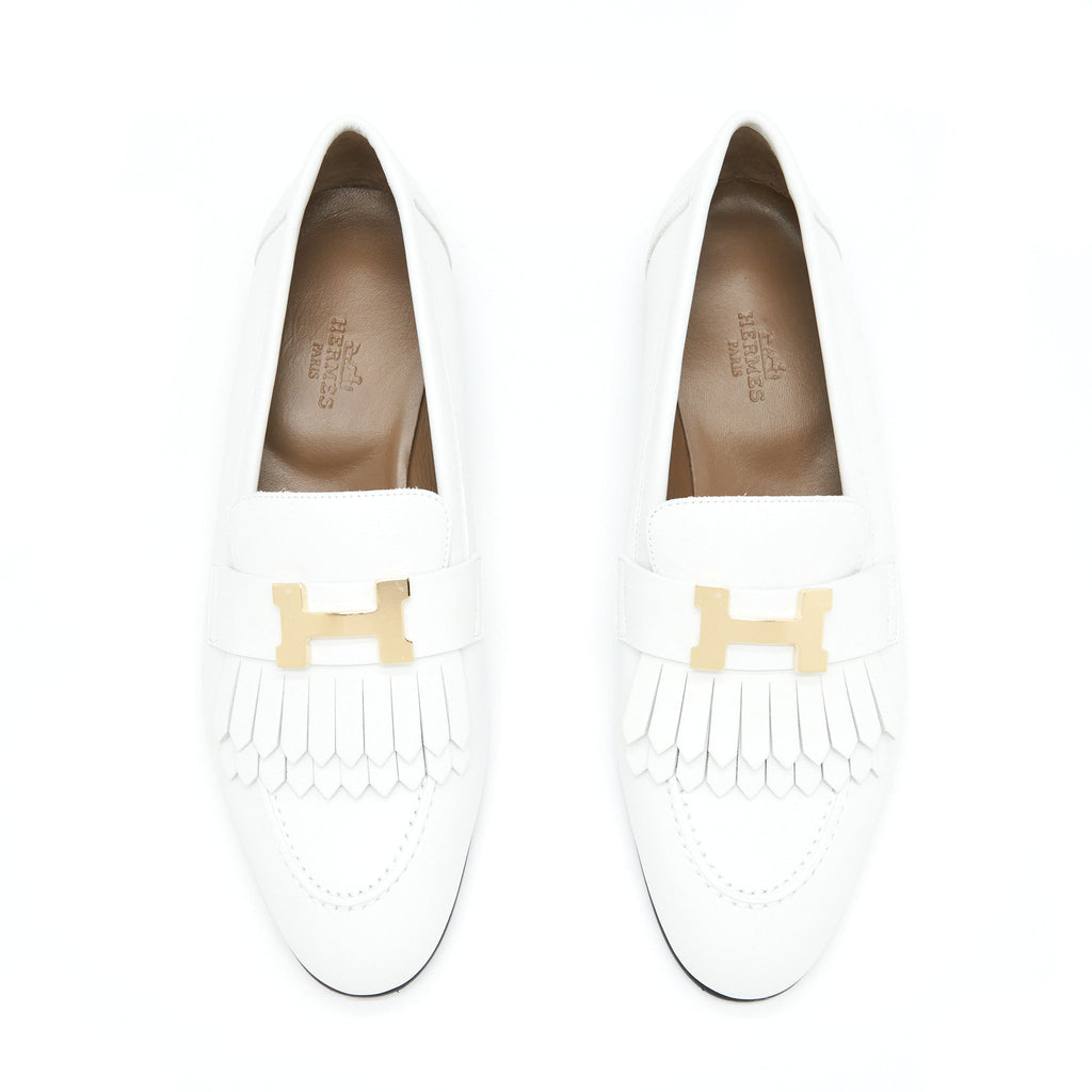 HERMES ROYAL LOAFER WHITE GHW