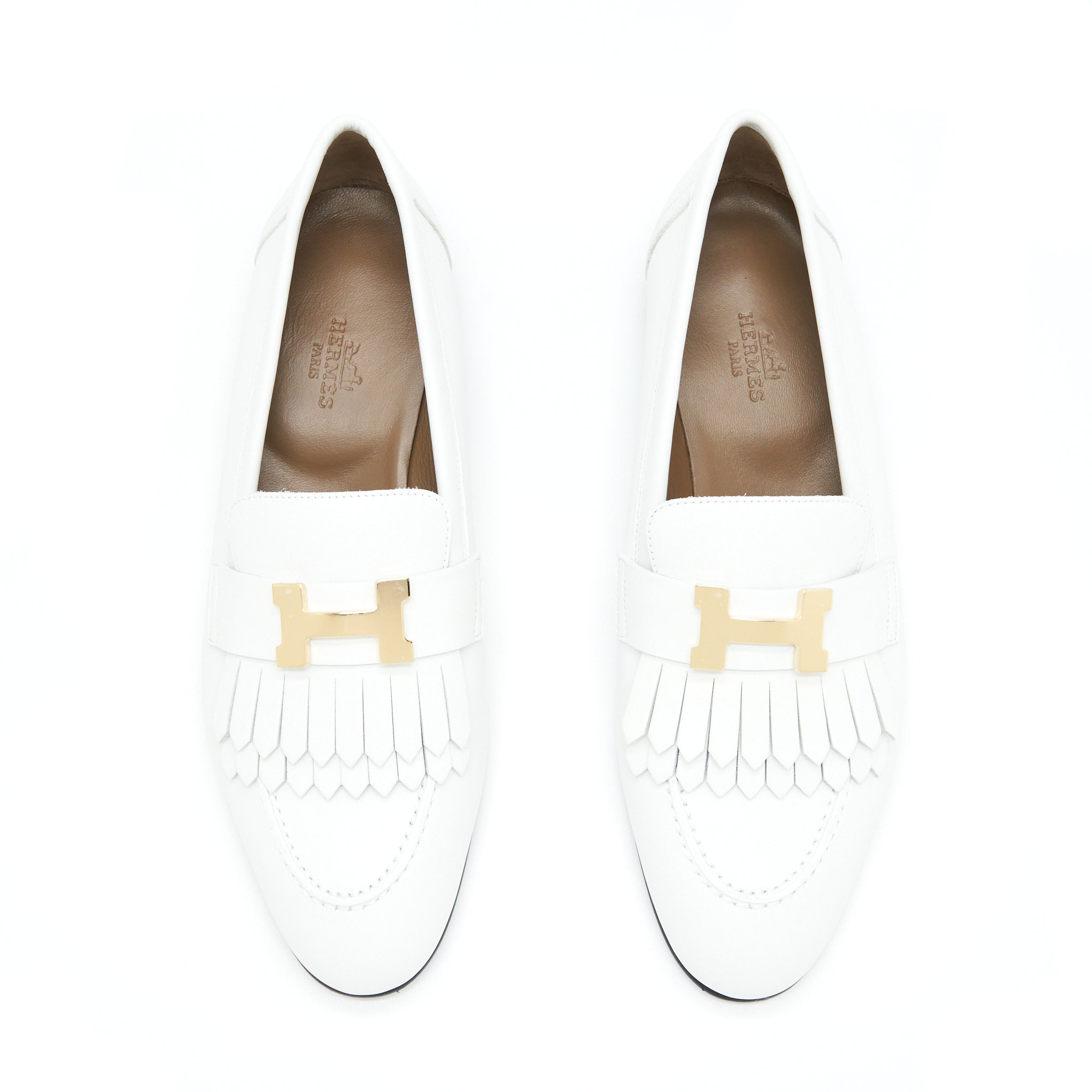HERMES ROYAL LOAFER WHITE GHW