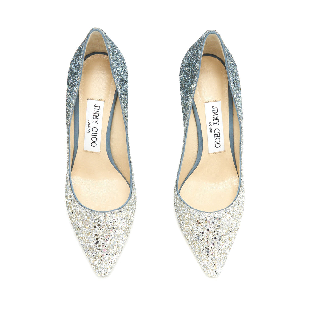 JIMMY CHOO ROMY SILVER / DUSK BLUE