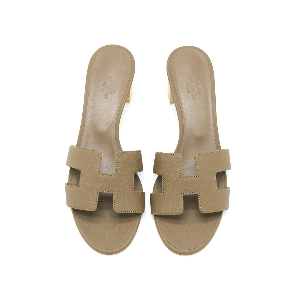 HERMES OASIS SANDAL EPSOM ETOUPE