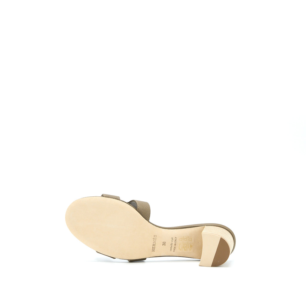 HERMES OASIS SANDAL EPSOM ETOUPE