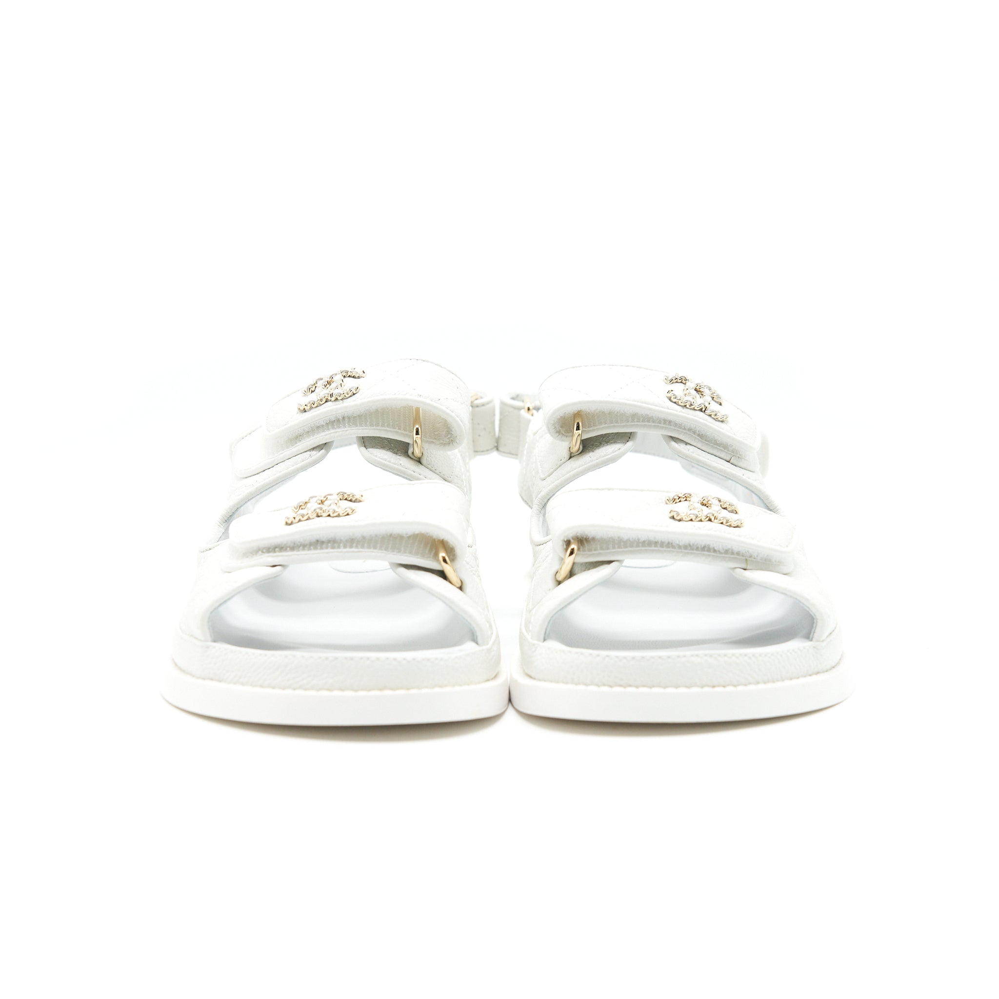 CHANEL DAD SANDALS LEATHER SANDAL WHITE