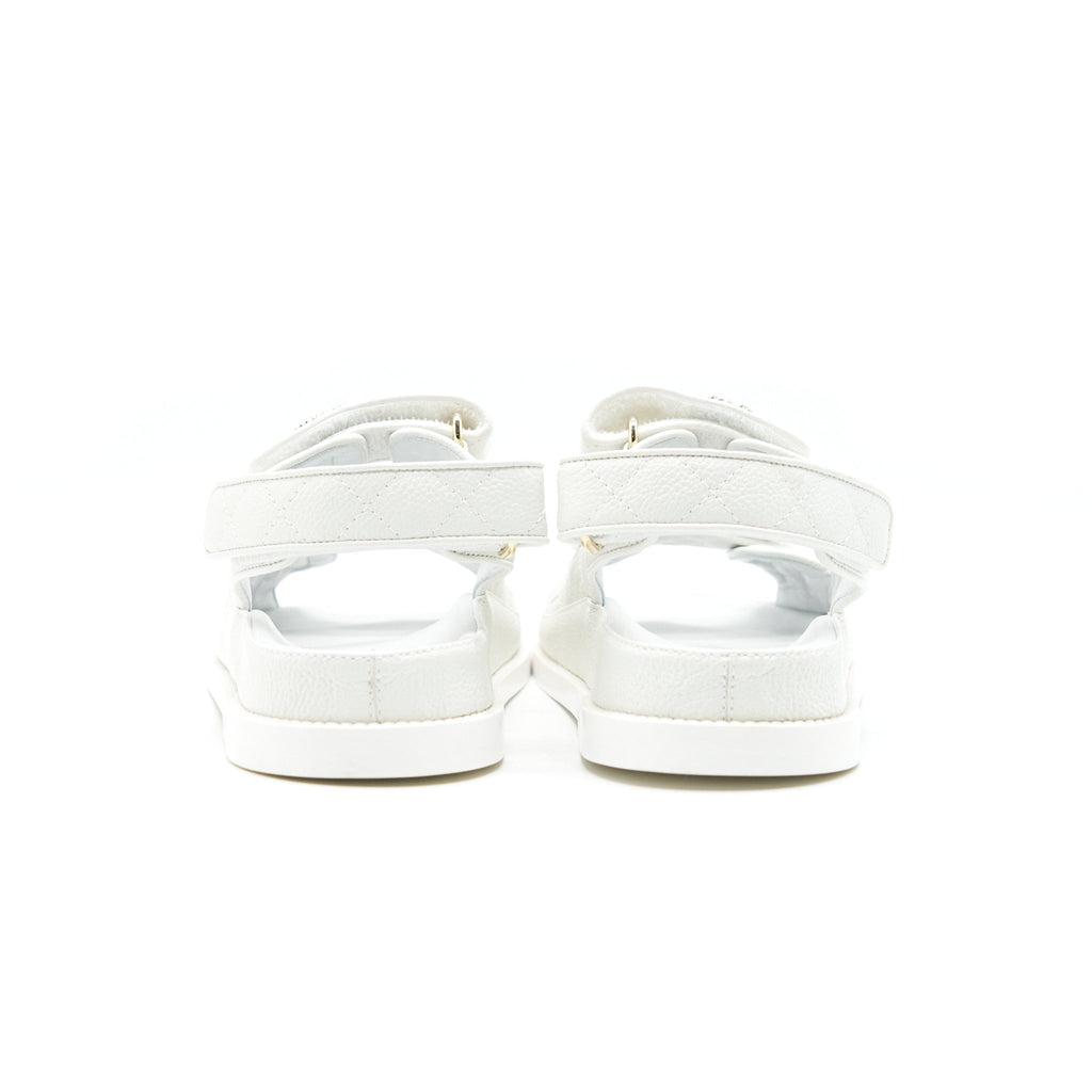 CHANEL DAD SANDALS LEATHER SANDAL WHITE