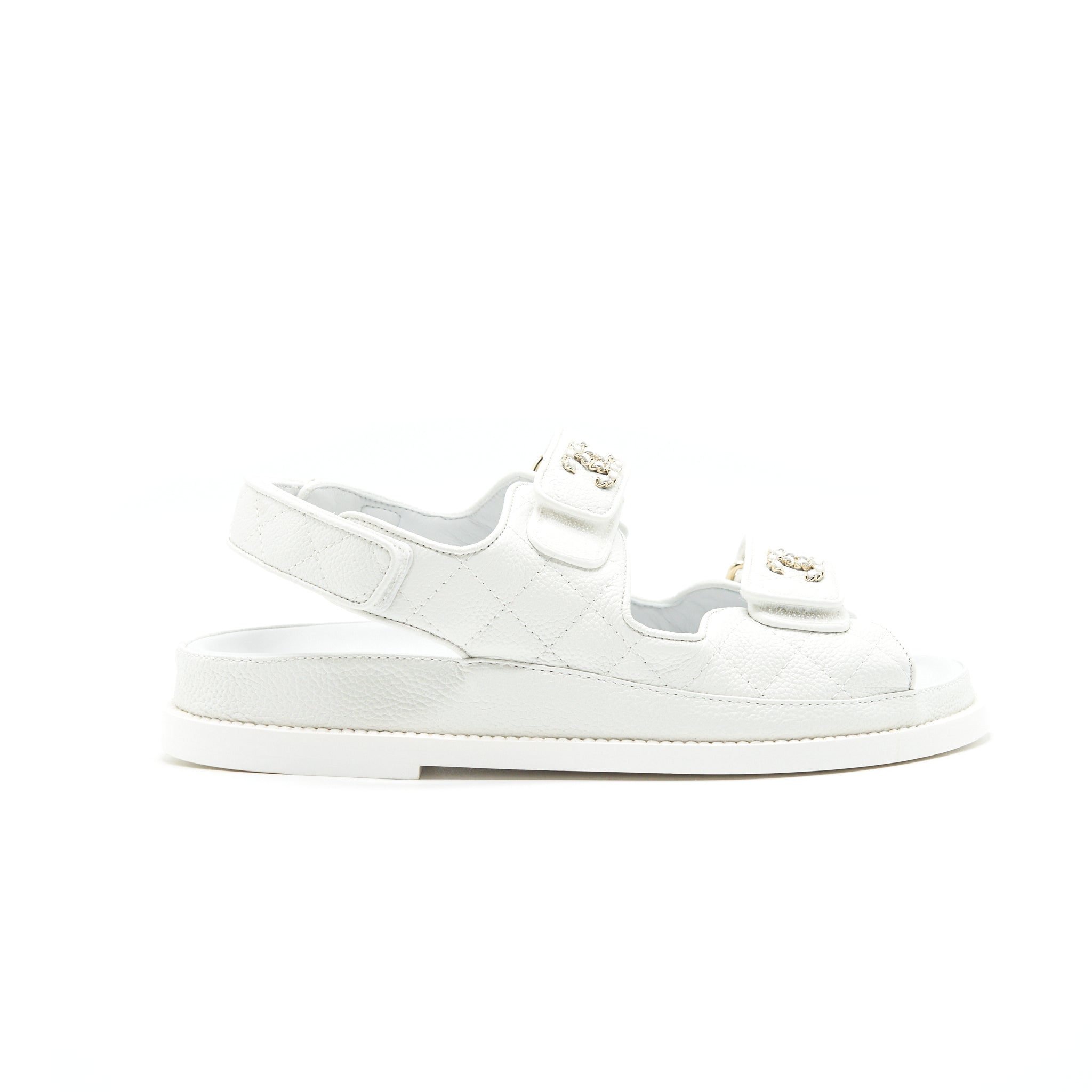 CHANEL DAD SANDALS LEATHER SANDAL WHITE