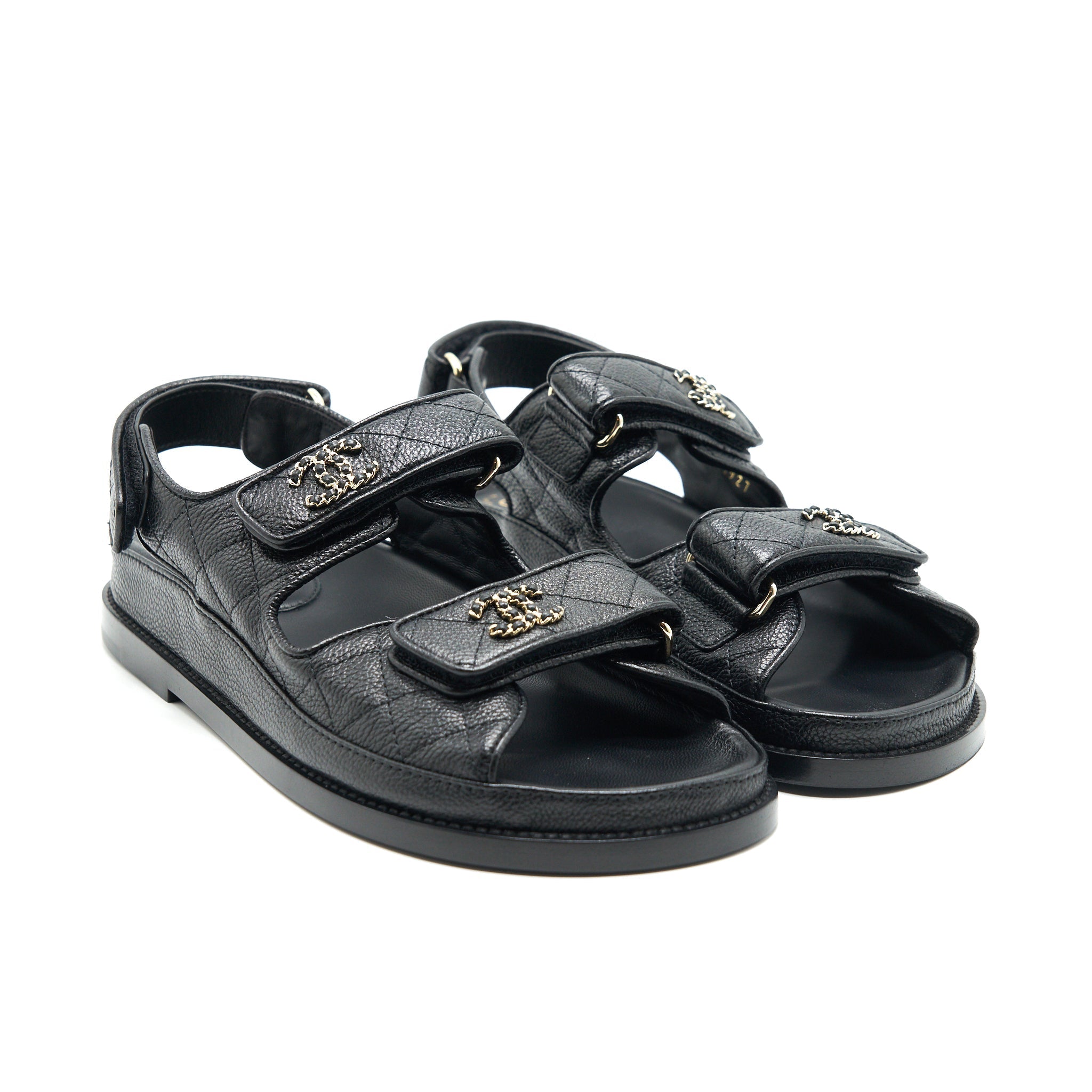 CHANEL DAD SANDALS LEATHER SANDAL BLACK