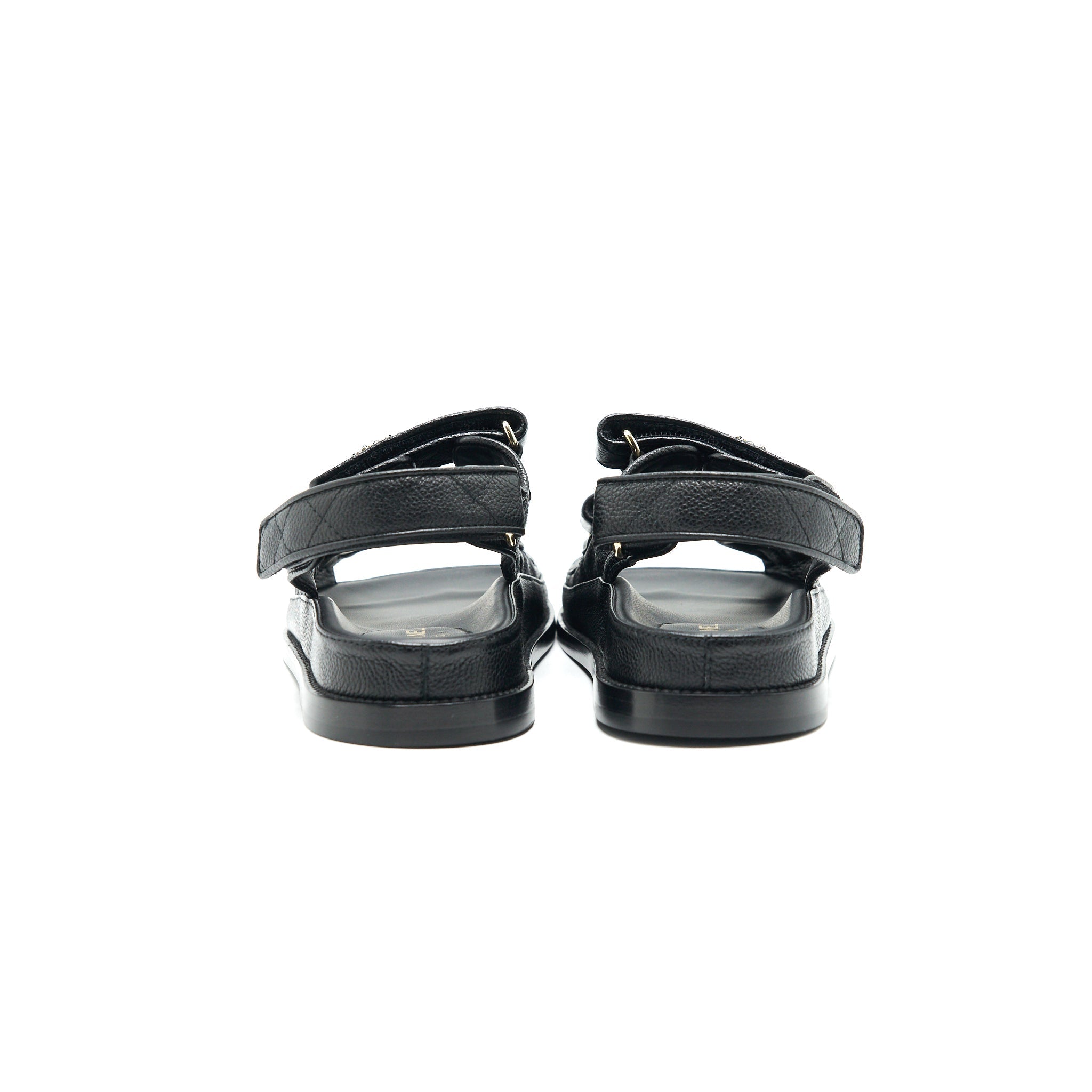 CHANEL DAD SANDALS LEATHER SANDAL BLACK