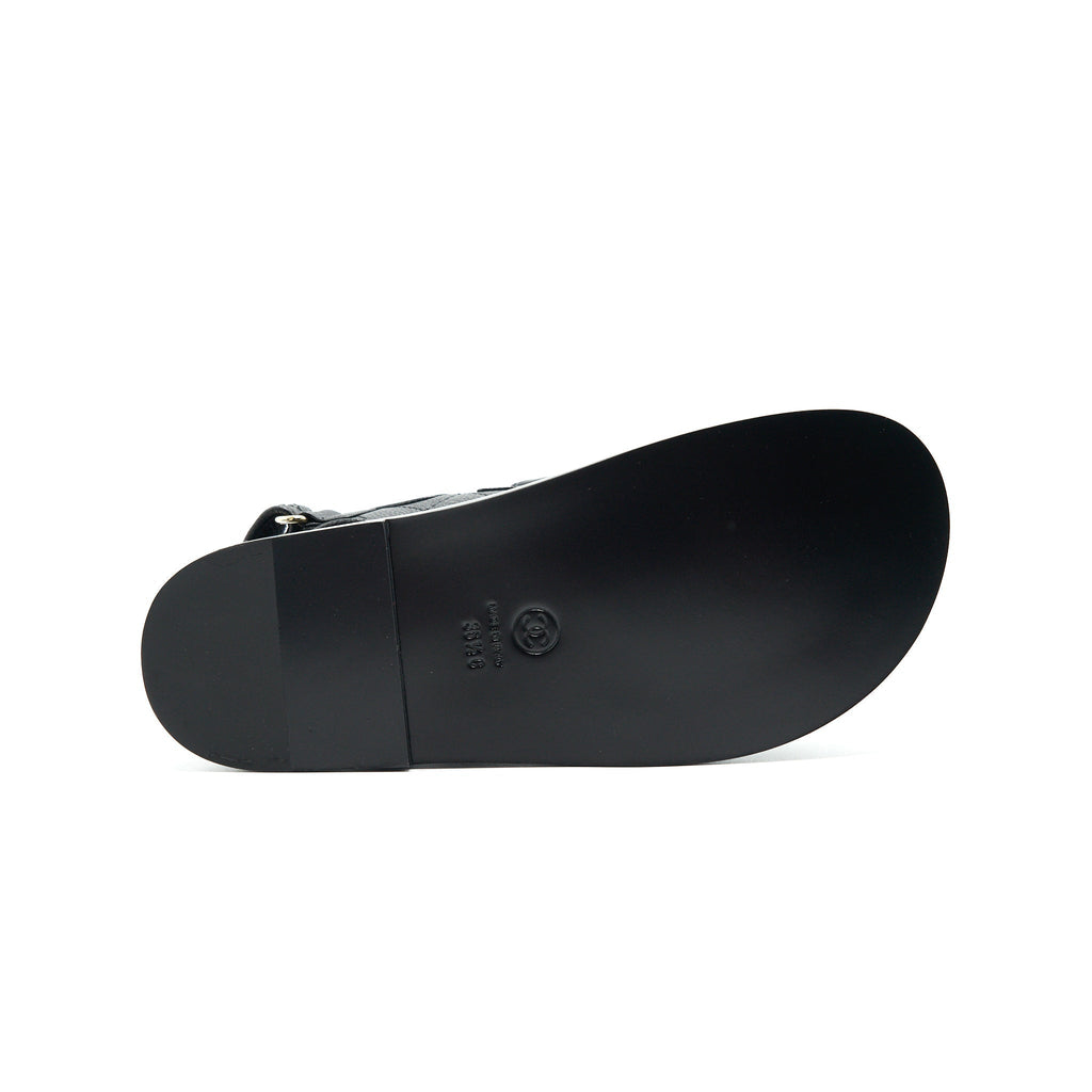CHANEL DAD SANDALS LEATHER SANDAL BLACK