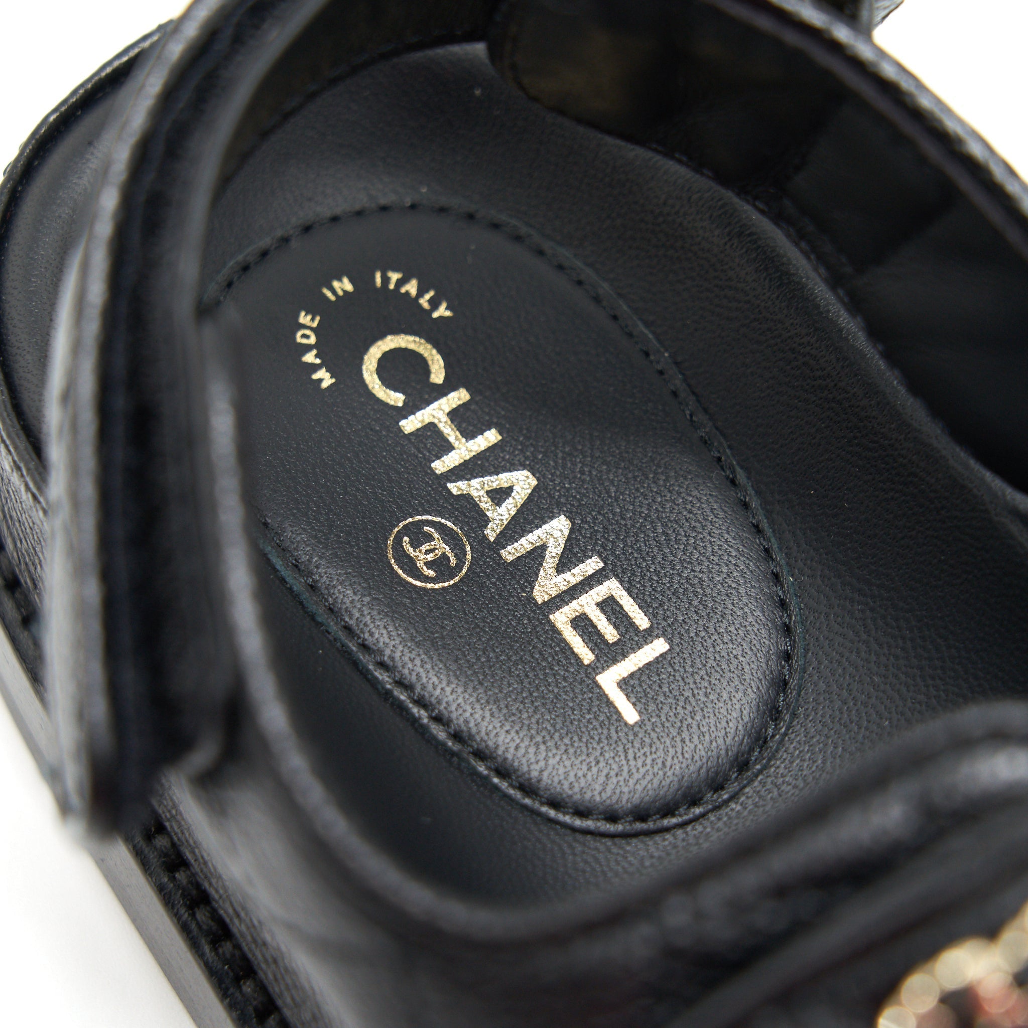 CHANEL DAD SANDALS LEATHER SANDAL BLACK