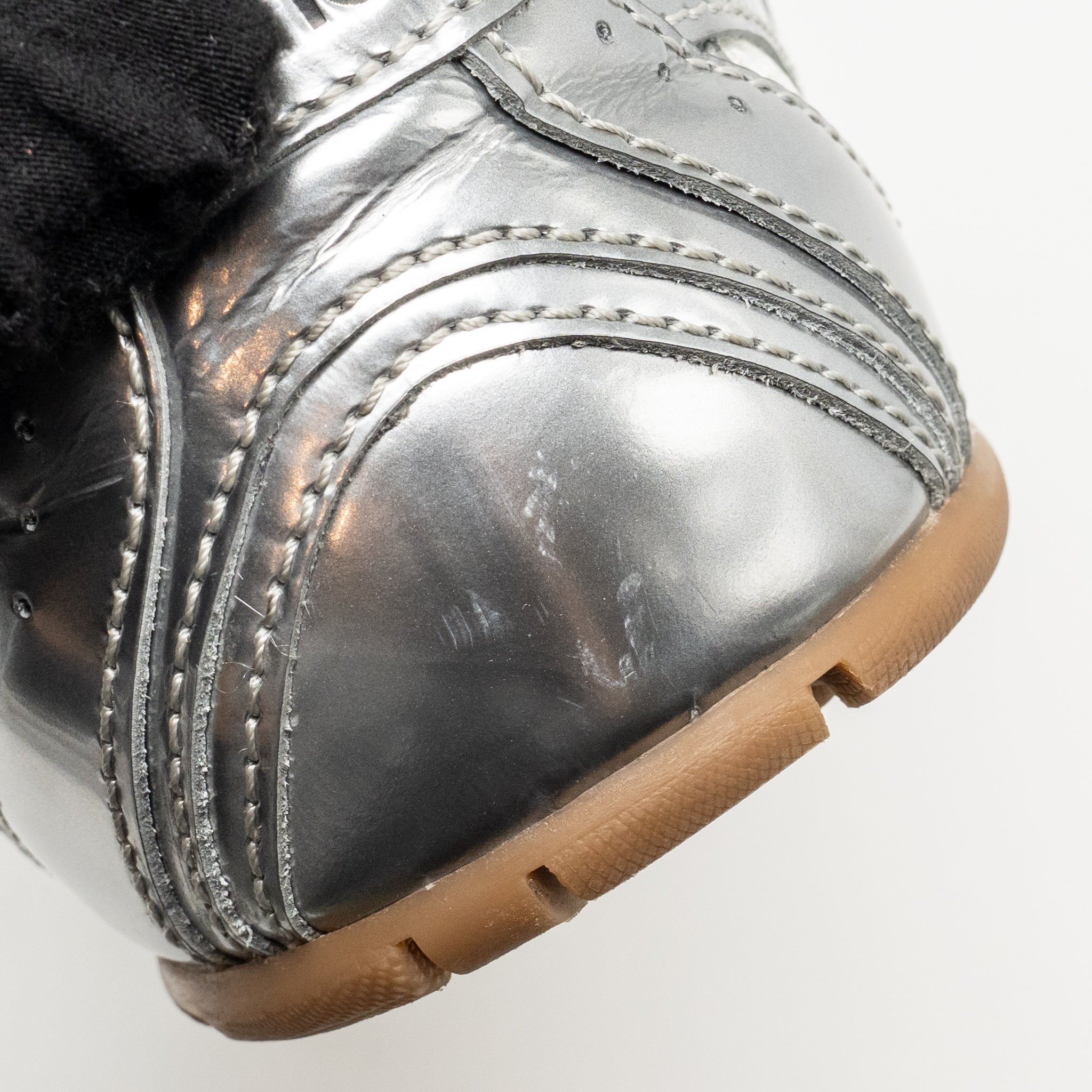 MIU MIU X NEW BALANCE SL SNEAKERS METALLIC LEATHER/MESH SILVER/WHITE