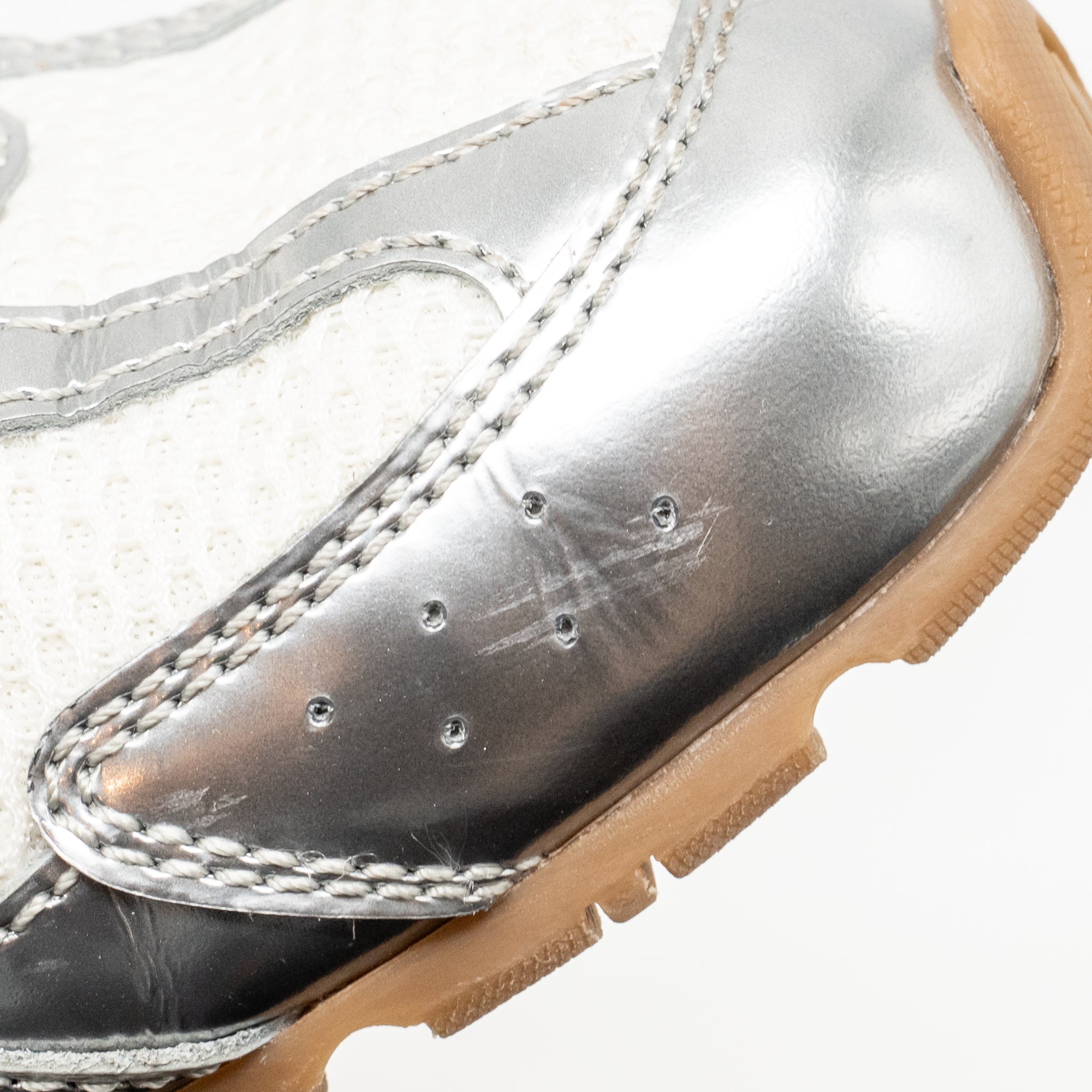 MIU MIU X NEW BALANCE SL SNEAKERS METALLIC LEATHER/MESH SILVER/WHITE