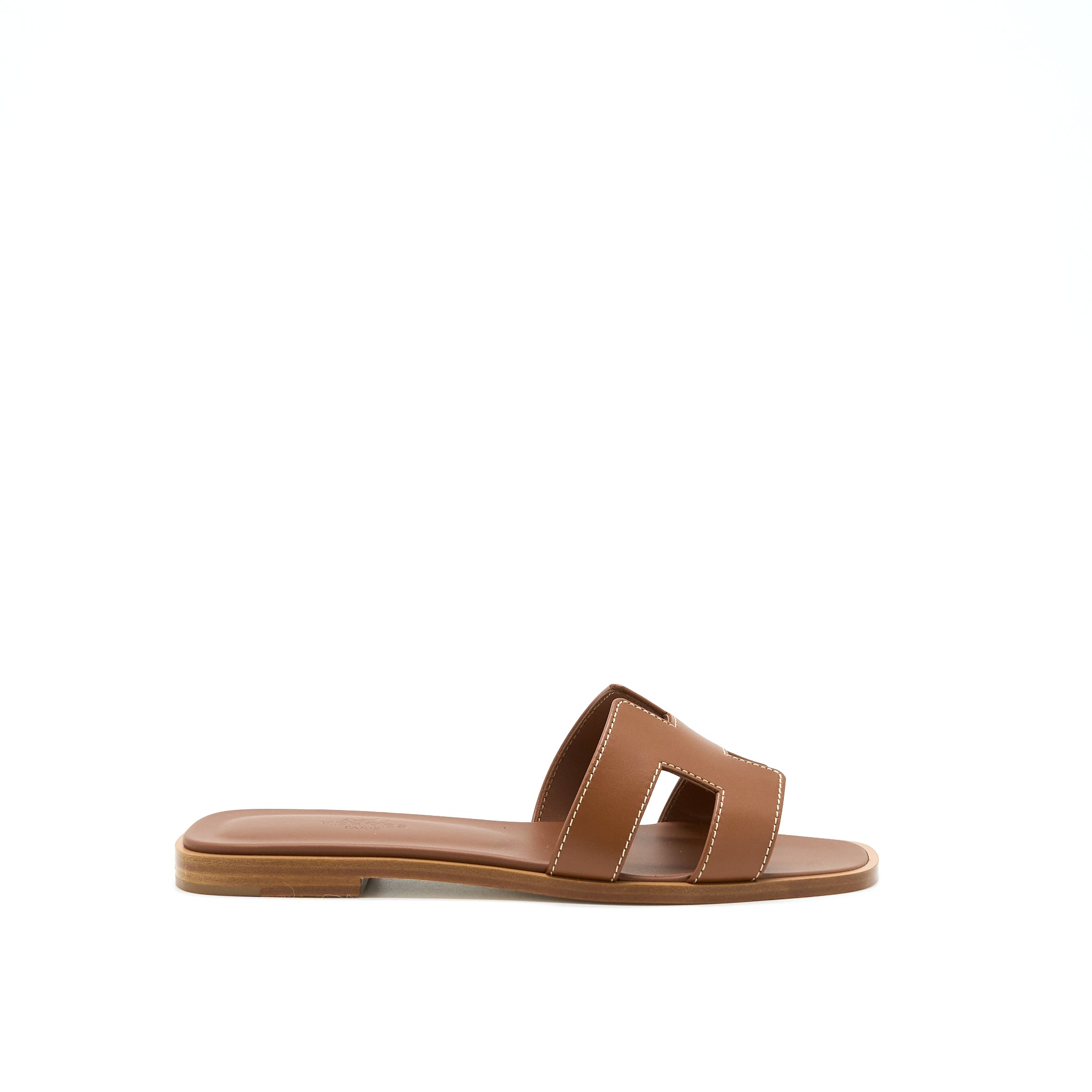 HERMES ORAN SANDAL BOX LEATHER GOLD