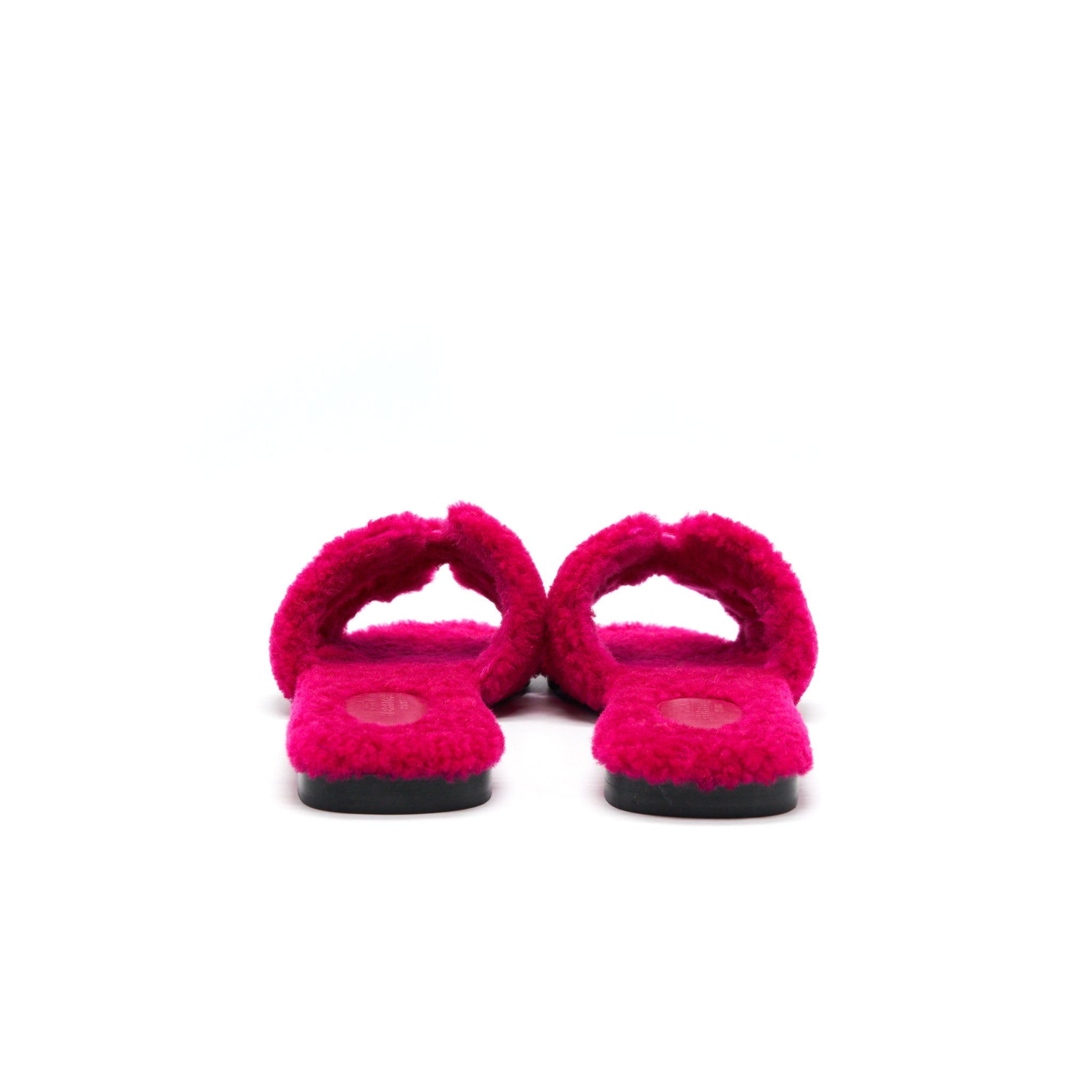 HERMES SANDALE ORAN PEAU LAINEE ROSE FUCHSIA