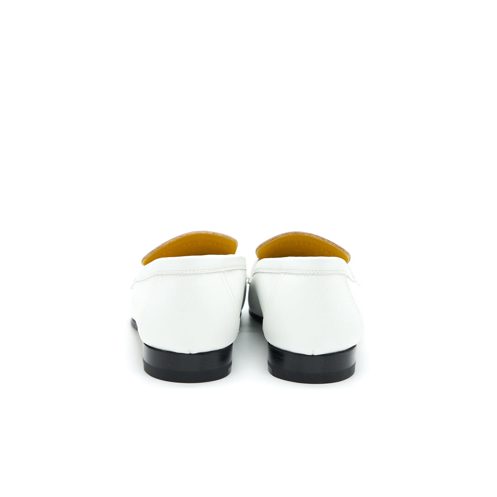 HERMES MOCASSINS PARIS BLANC/BOIS DE SANTAL