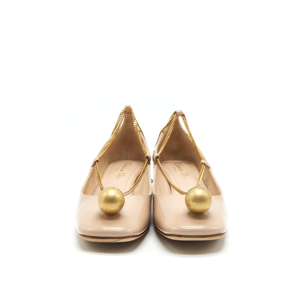 DIOR PATENT LEATHER PUMPS BEIGE