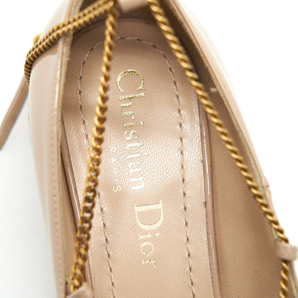DIOR PATENT LEATHER PUMPS BEIGE