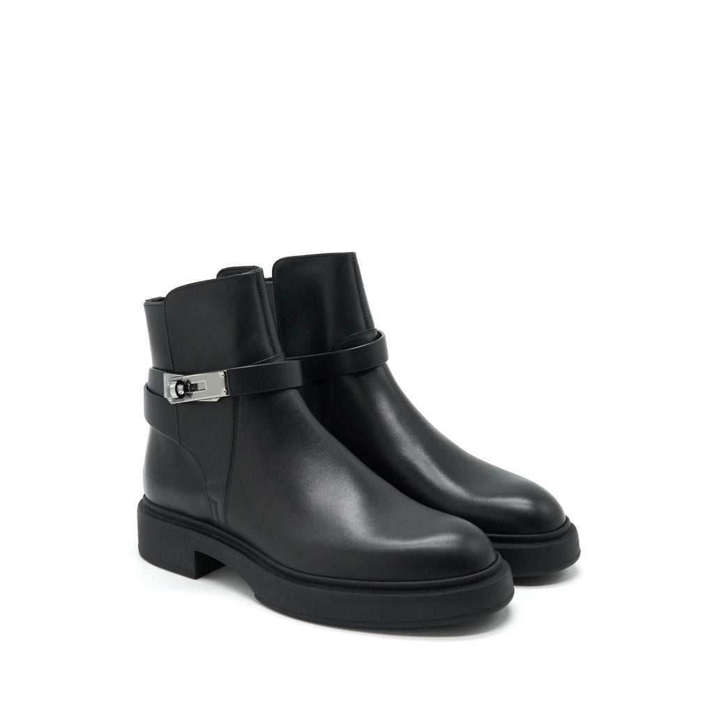 HERMES BOTTINE FEMME VEO VEAU BLACK