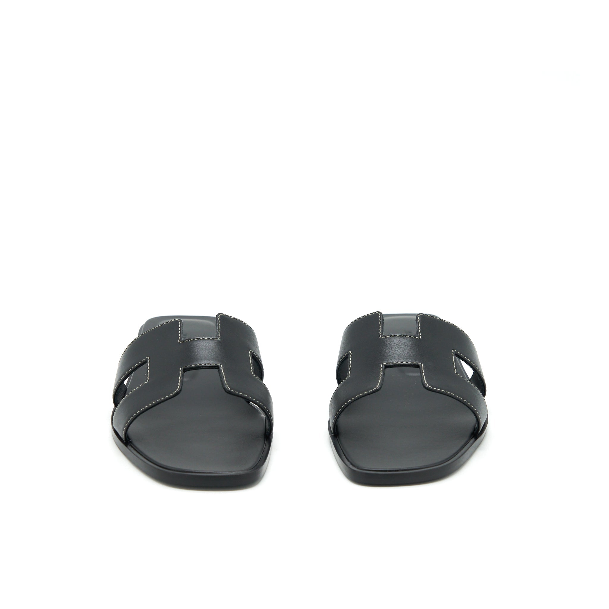 HERMES ORAN SANDAL BOX BLACK