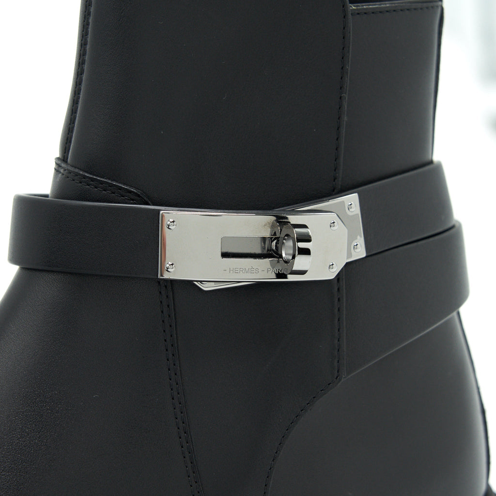 HERMES BOTTINE FEMME VEO VEAU BLACK