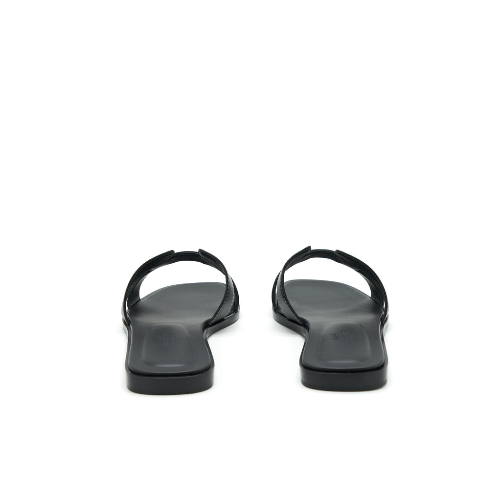HERMES ORAN SANDAL BOX BLACK