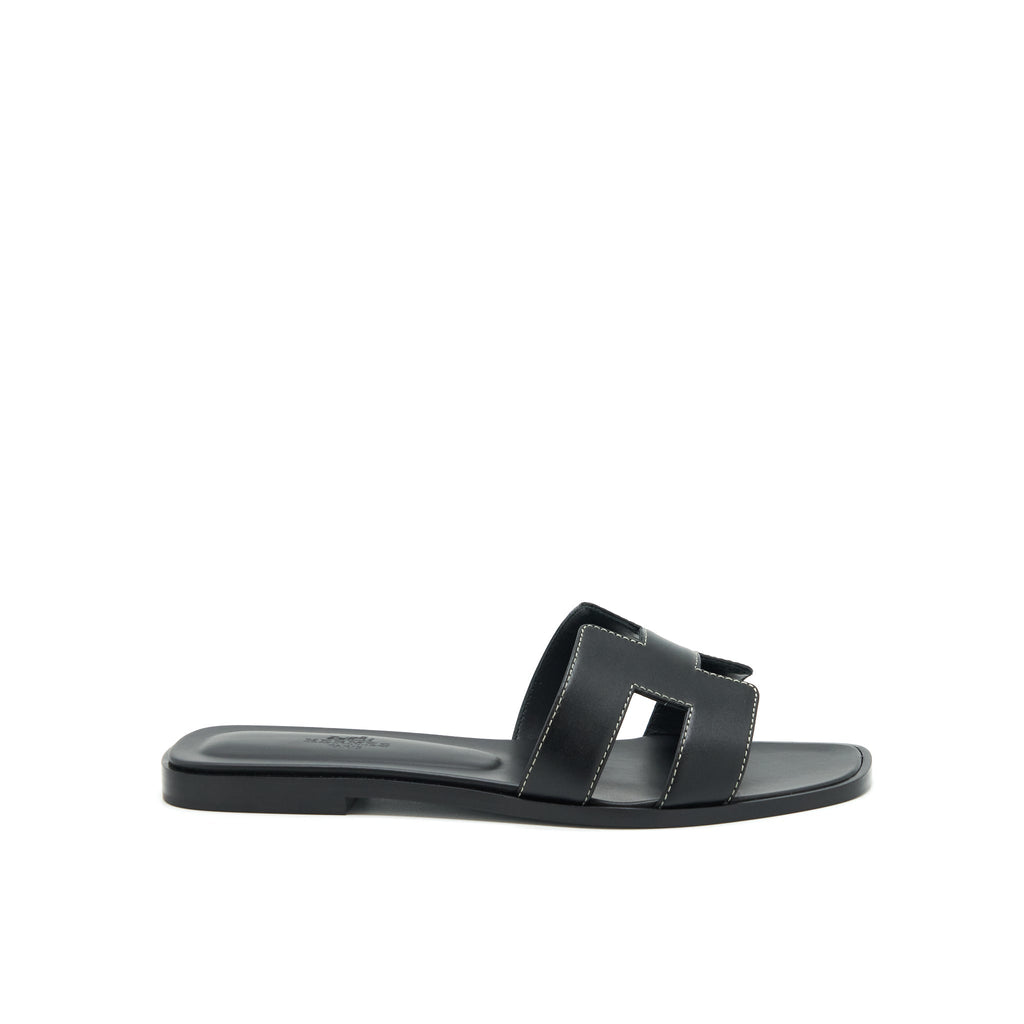 HERMES ORAN SANDAL BOX BLACK