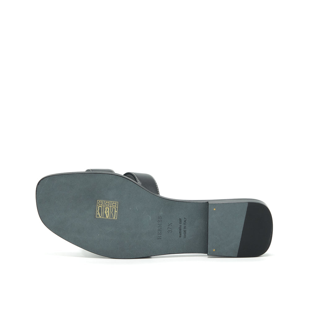 HERMES ORAN SANDAL BOX BLACK
