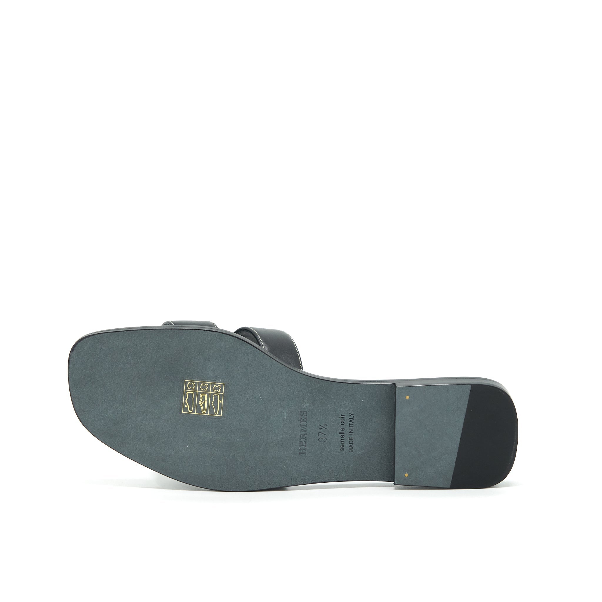 HERMES ORAN SANDAL BOX BLACK