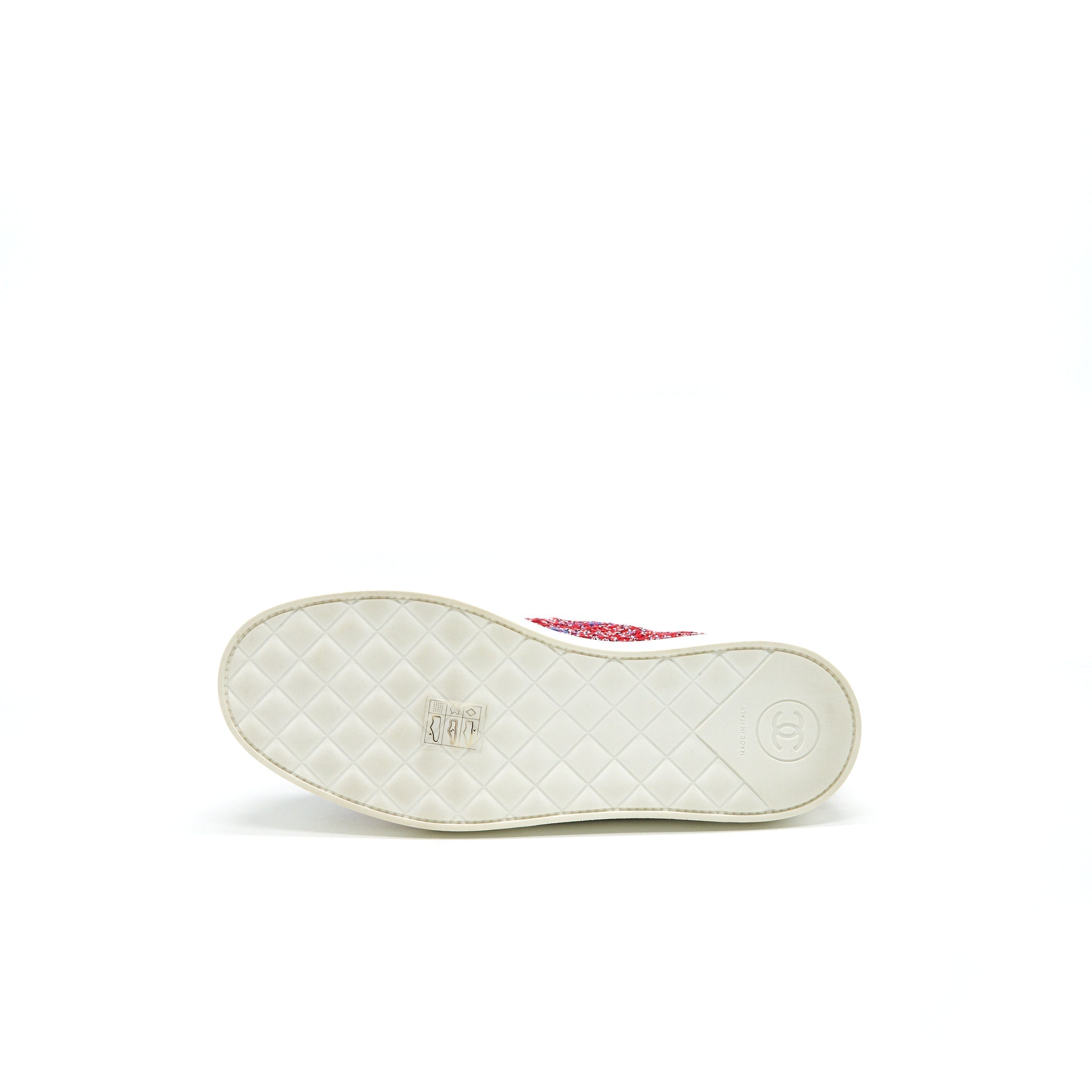 CHANEL TWEED LACE-UP PEARLS FLATS SHOES