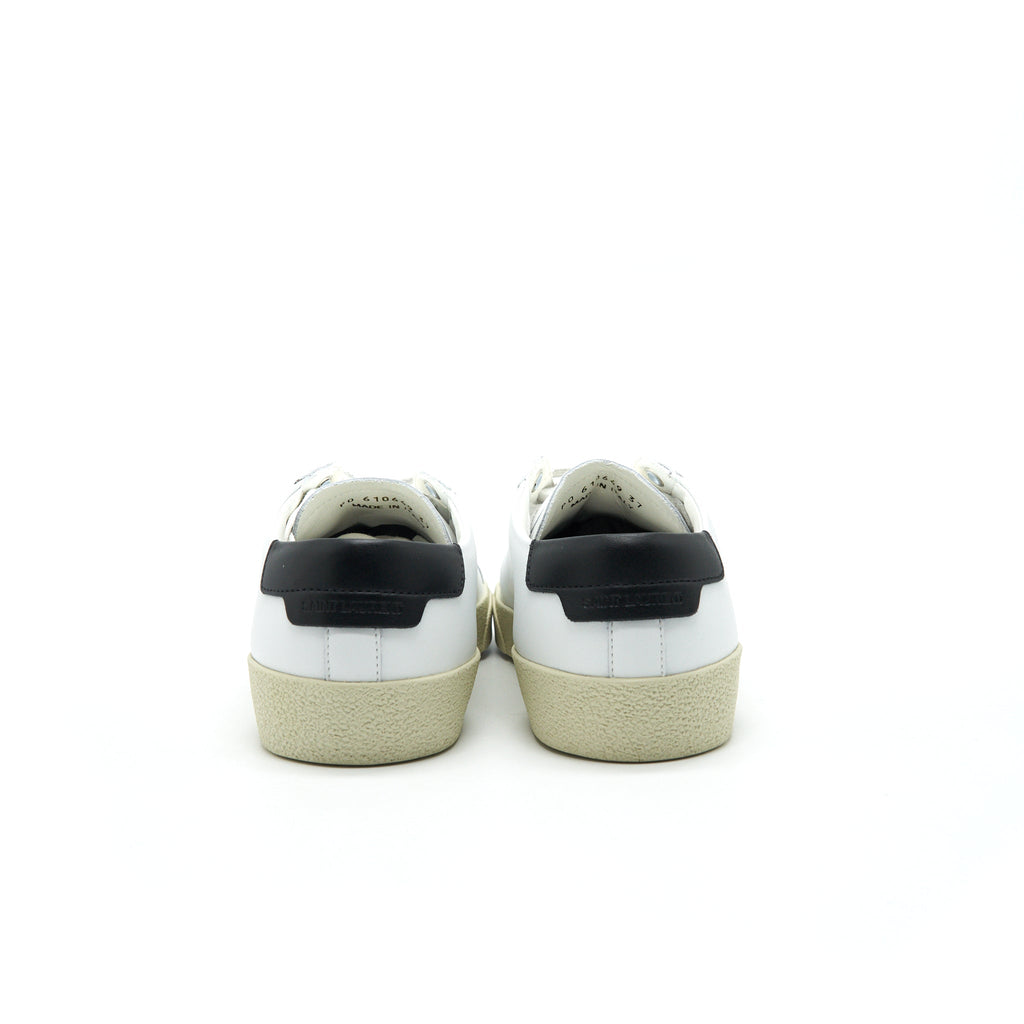SAINT LAURENT COURT CLASSIC LOW TOP LEATHER SNEAKERS